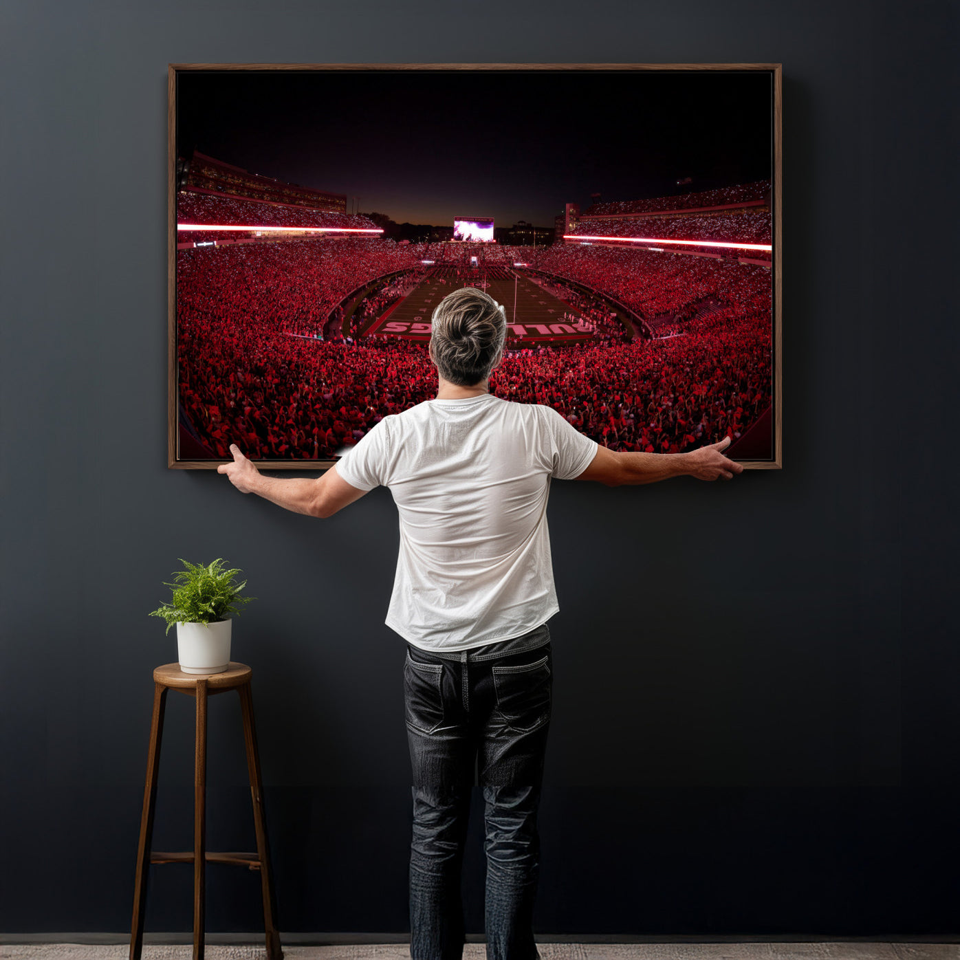 76277124-MGV-CV-36X24 - Sanford Stadium Wall Art Canvas Print – Georgia Bulldogs Football Artwork Print for Home, Office, and Sports Room Decor