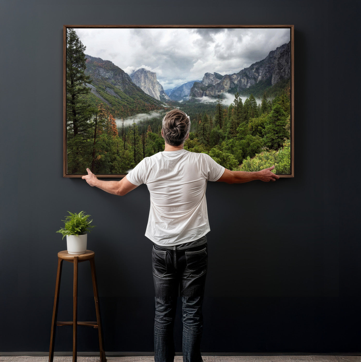 46168759-MGV-CV-36X24 - Yosemite Valley Wall Art Canvas Print, El Capitan Mountain Landscape Nature Wall Decor