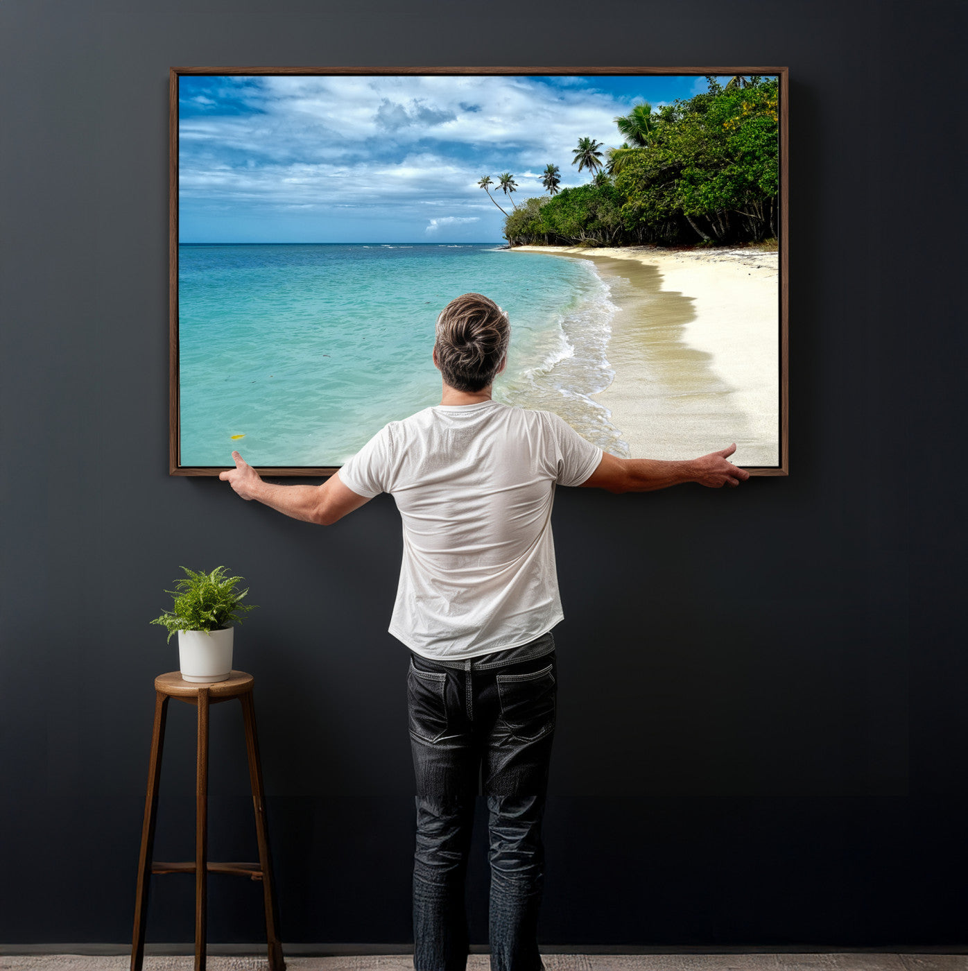 50626792-MGV-CV-36X24 - Puerto Rico Beach Paradise Wall Art – Tropical Coastal Print