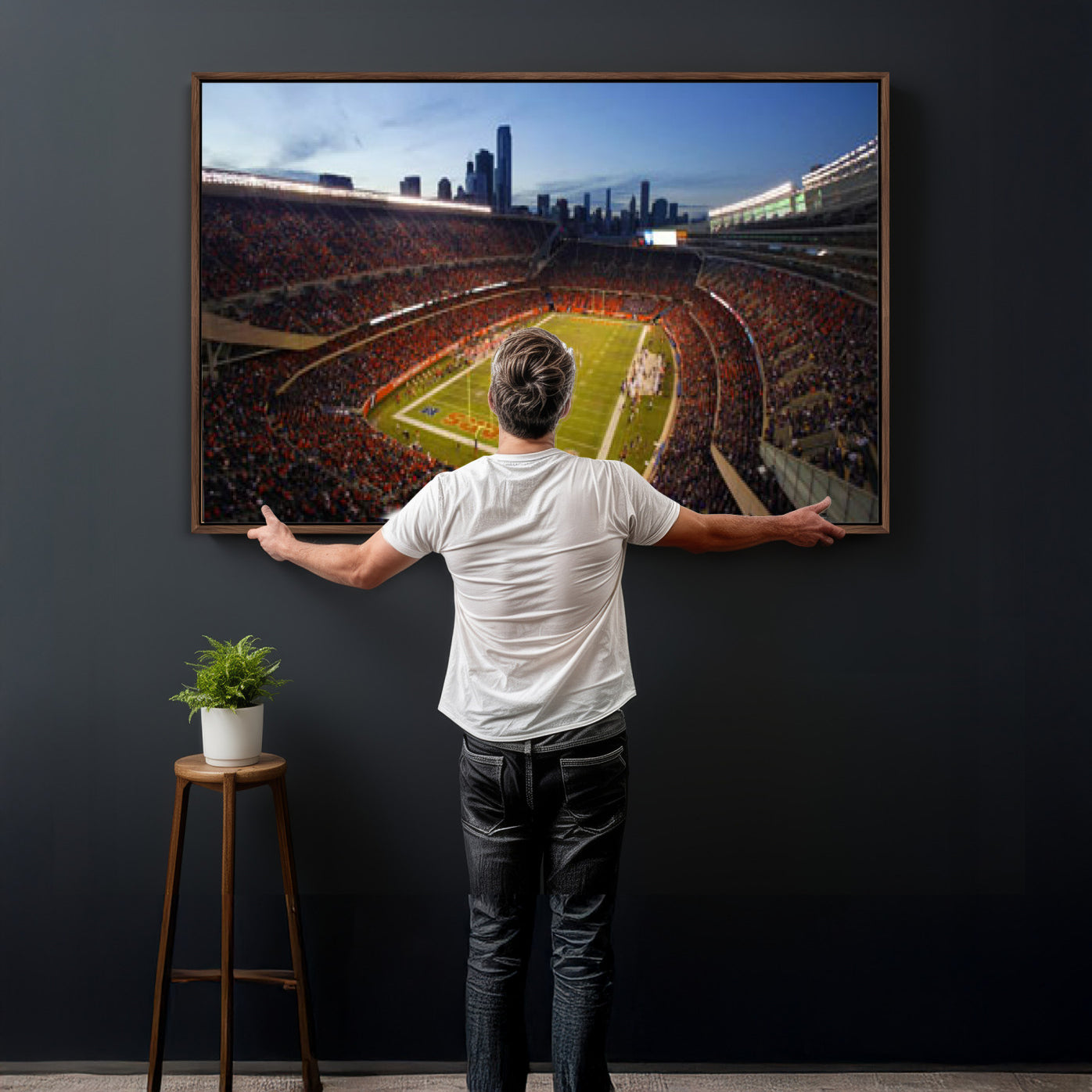 50691720-MGV-CV-36X24 - Chicago Bears Soldier Field Canvas Wall Art, NFL Stadium Panorama Print, Football Arena Photography for Sports Fans