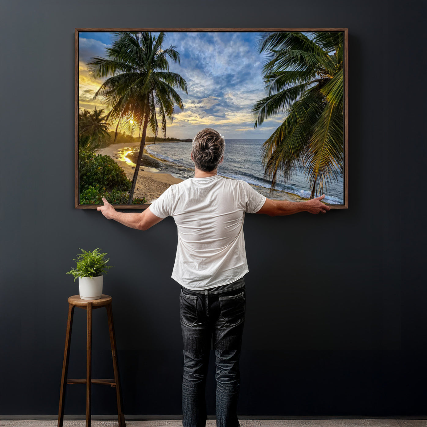 40002010-MGV-CV-36X24 - Mar Chiquita Beach Puerto Rico Canvas Wall Art, Manati Caribbean Coastal Photography Print, Tropical Ocean Sunset Decor