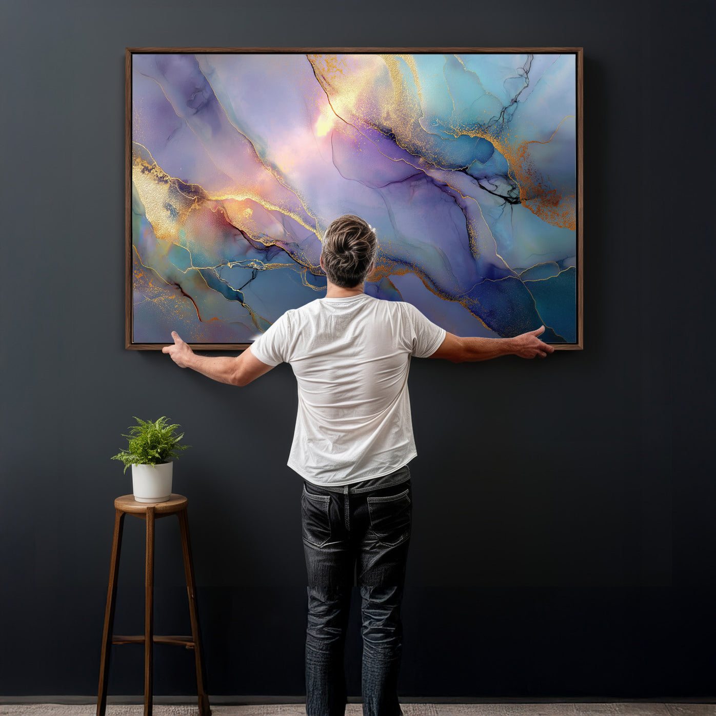 50939878-MGV-CV-36X24 - Colorful Abstract Canvas Wall Art Print, Vibrant Popup Color Art Print