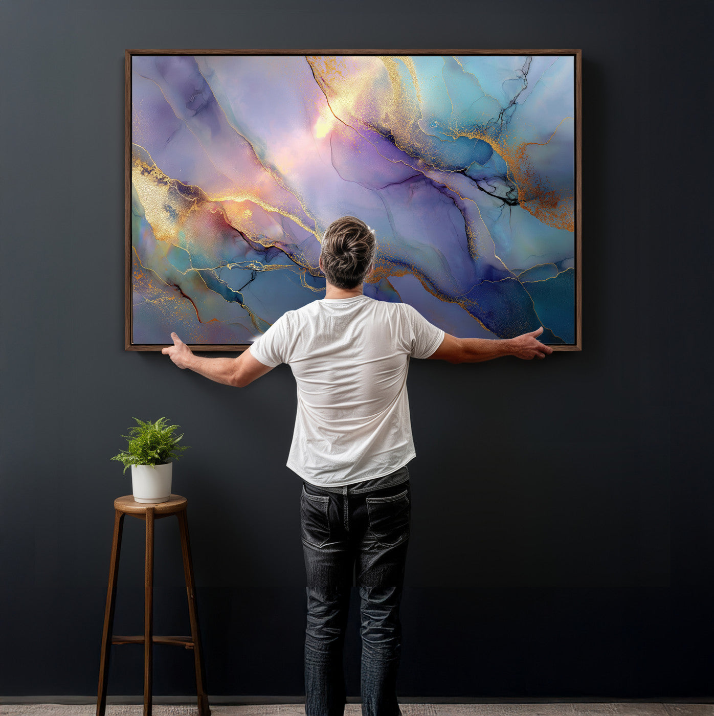 50939878-MGV-CV-36X24 - Colorful Abstract Canvas Wall Art Print, Vibrant Popup Color Art Print