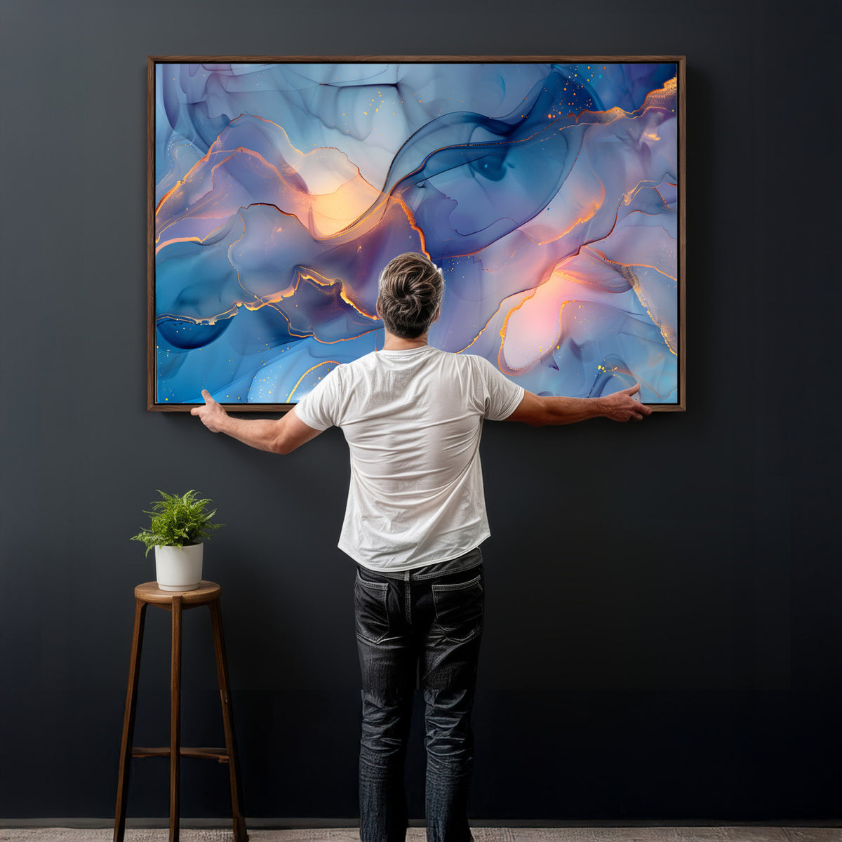 13710509-MGV-CV-36X24 - Colorful Abstract Canvas Wall Art Print, Vibrant Popup Color Art Print