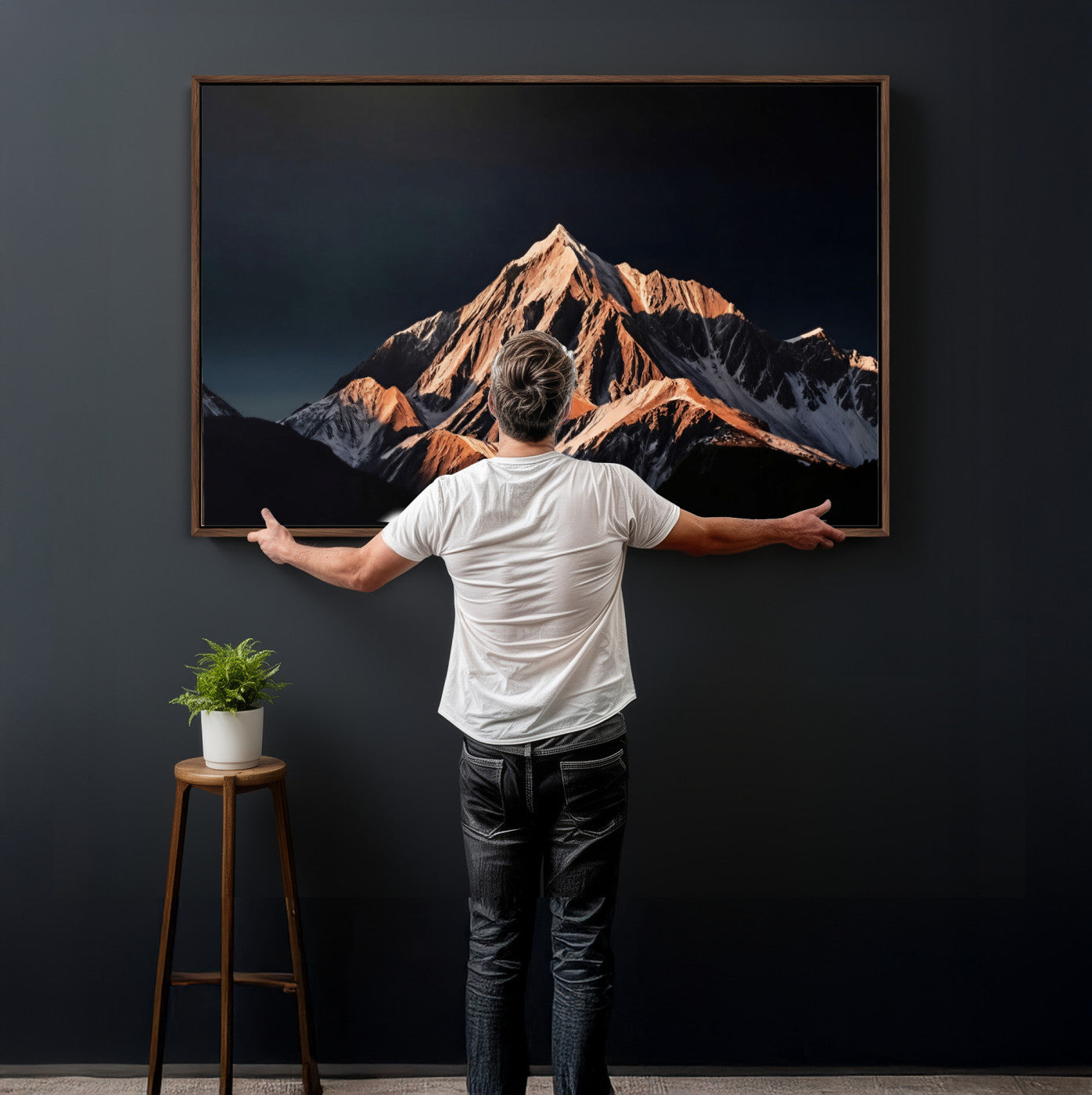 10196184-MGV-CV-36X24 - Snow Mountain Wall Art Canvas Print for Living Room Decor