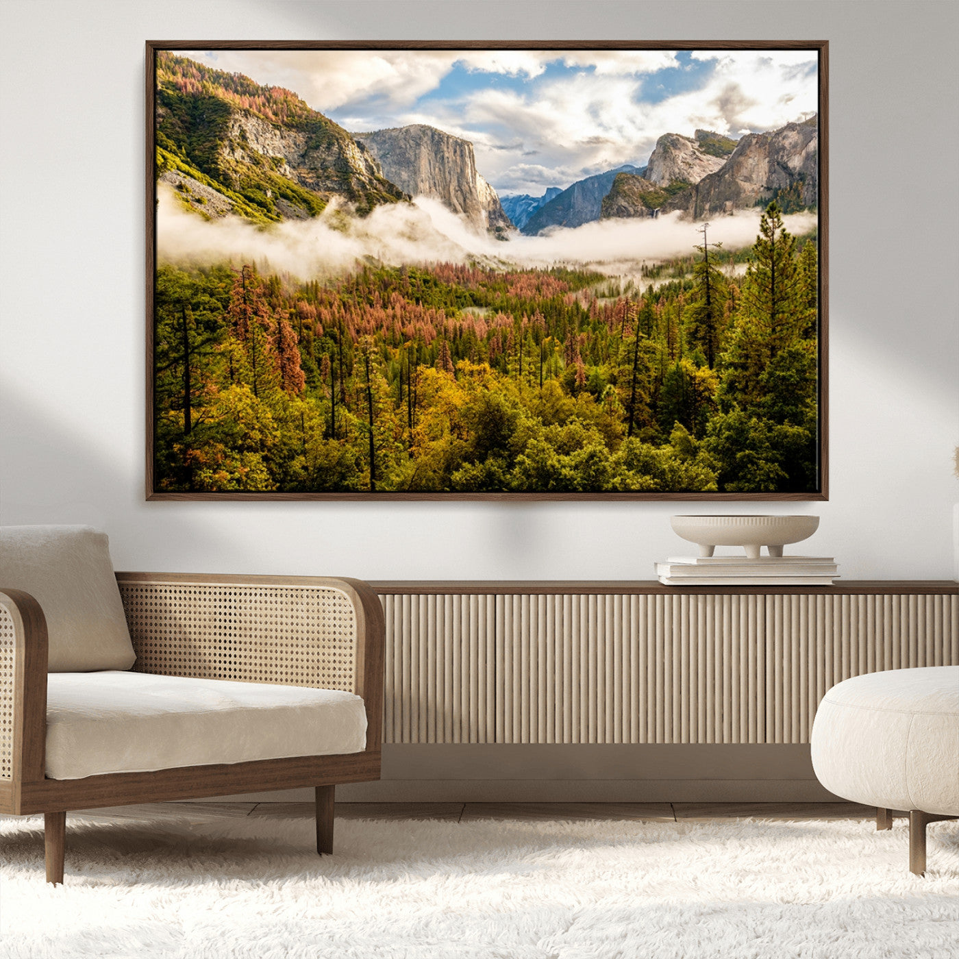 -Half Dome Yosemite Canvas Wall Art – Majestic Triptych Landscape Print – National Park Nature Decor