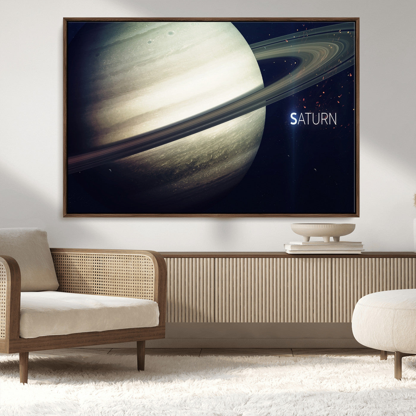 53060-MGV-FC-36X24_Walnut-Framed Saturn Wall Art Canvas Print