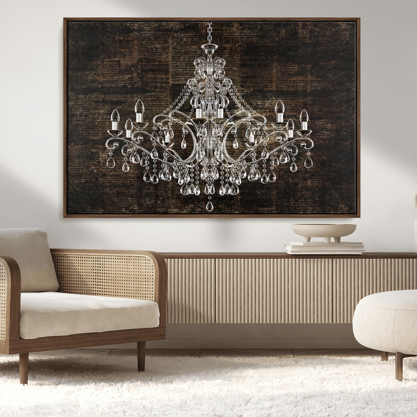 69434-MGV-FC-36X24_Walnut-Rustic Chandelier Canvas Print