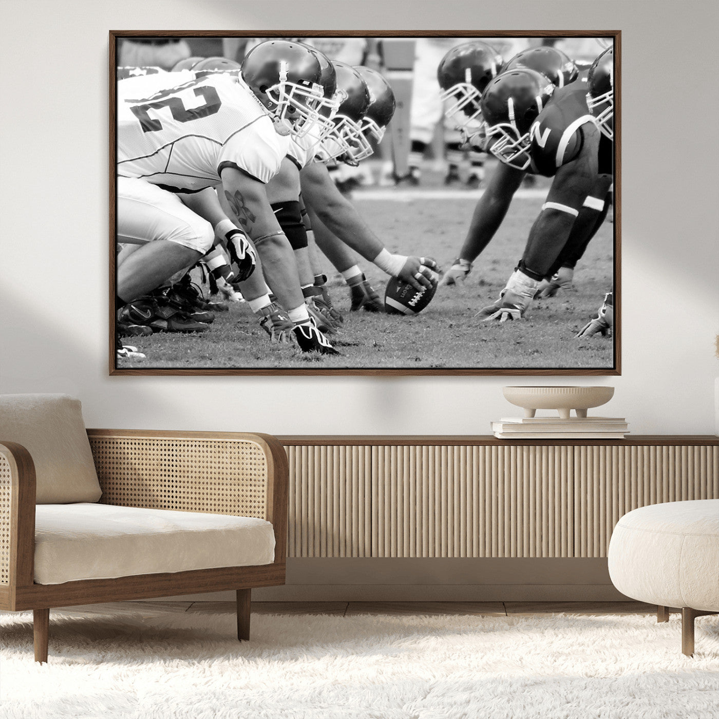 -American Football Player Wall Art Canvas Print