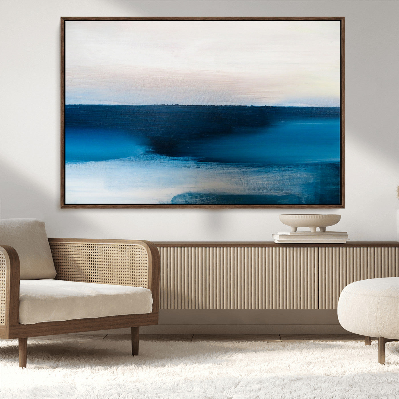 72452-MGV-CV-36X24-Dark Blue Abstract Wall Art Canvas Print