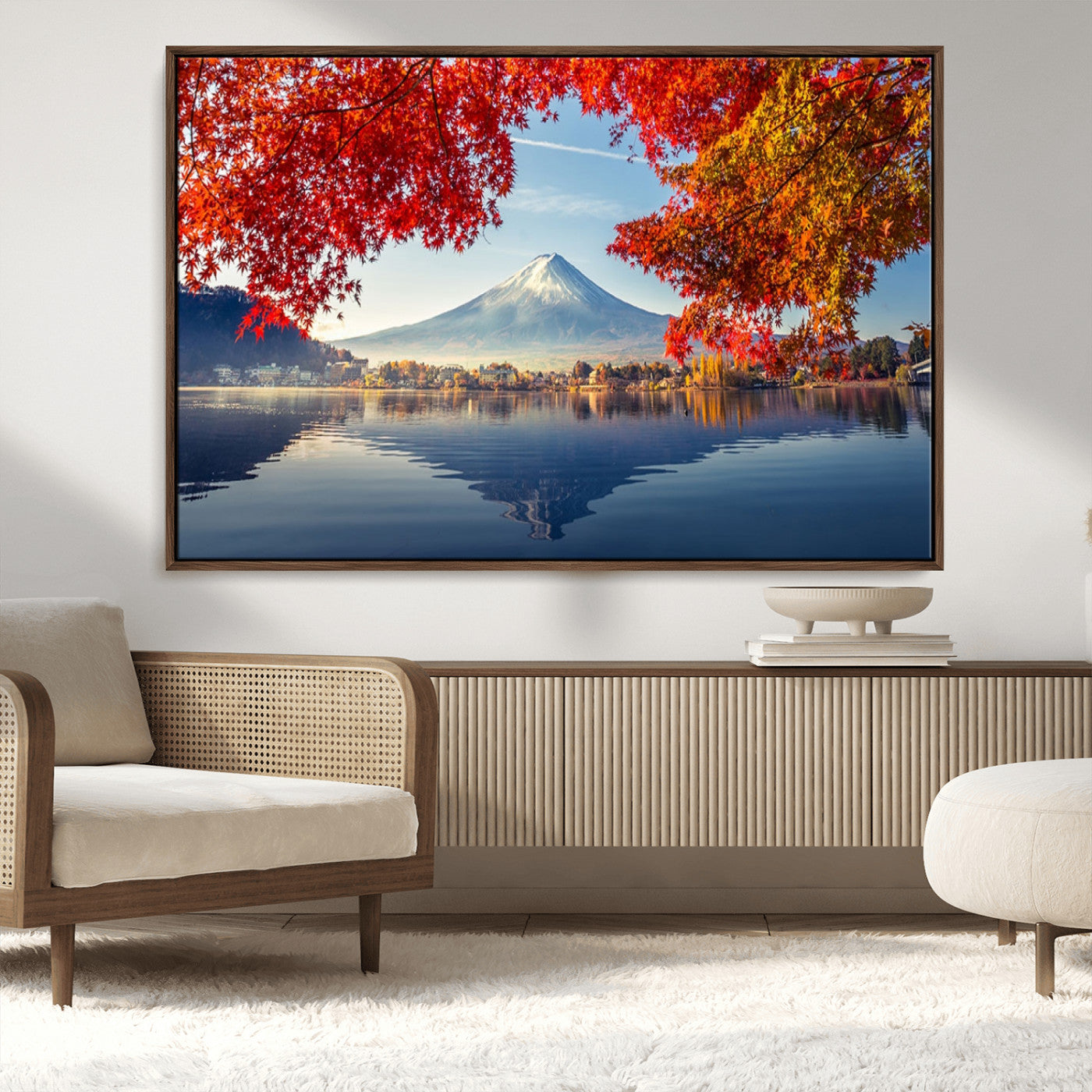 -Mount Fuji Canvas Wall Art Japan Autumn Mountain Canvas Print Wall Art