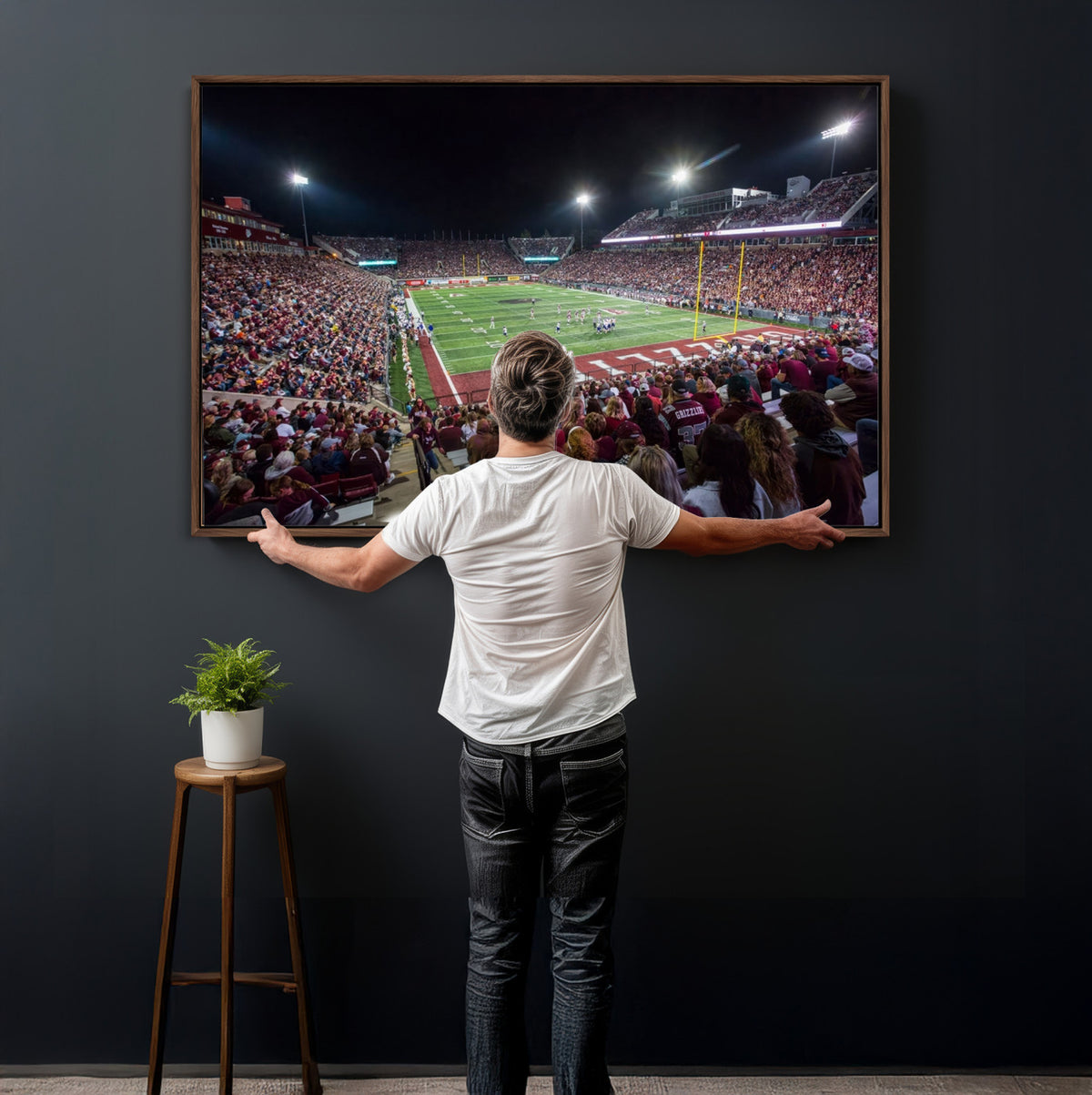 56191-MGV-CV-36X24 - Washington Grizzly Stadium American Football Wall Art Canvas Print, Sports Wall Art Print, Game Room Decor-1