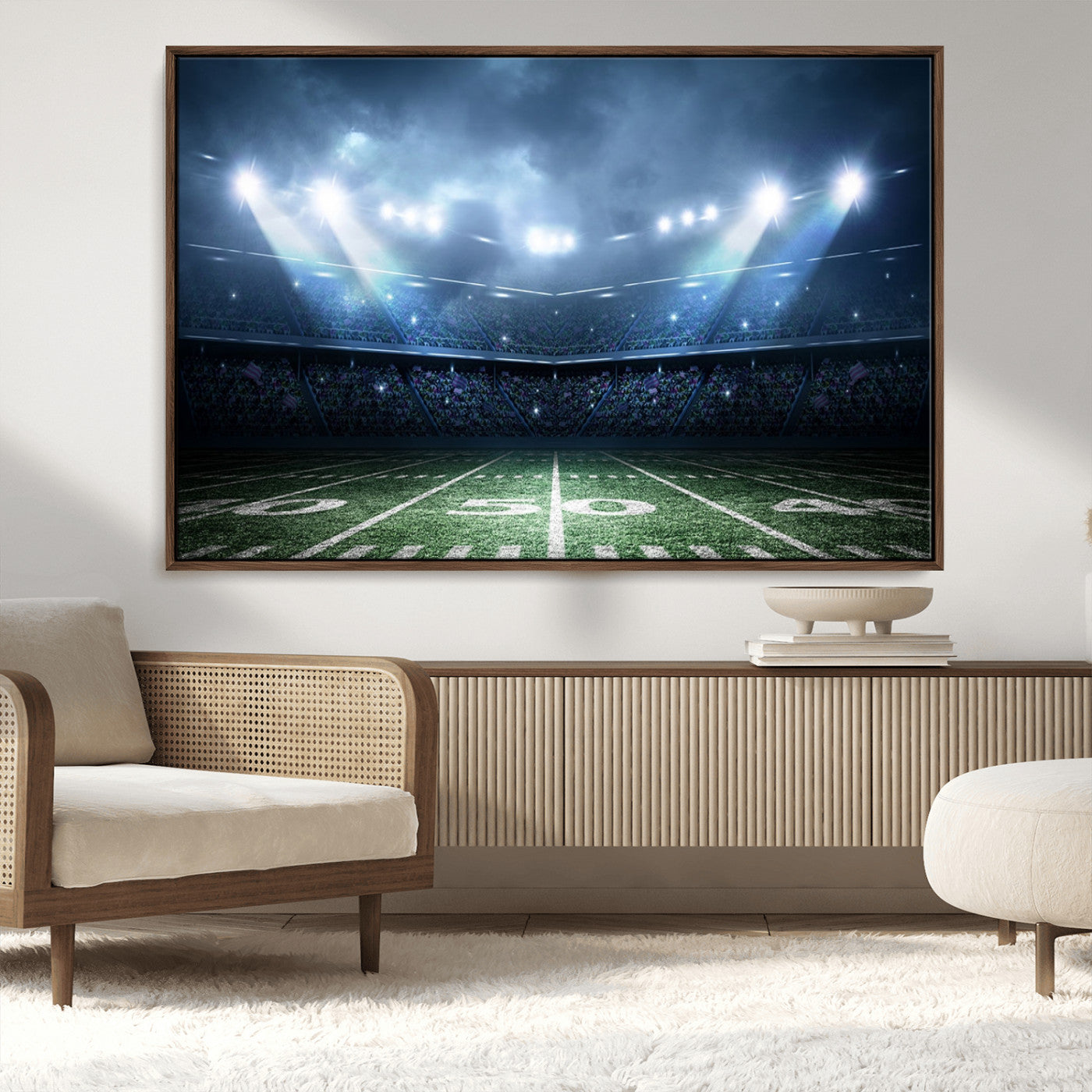 74741-MGV-CV-36X24-American Football Stadium Wall Art Canvas, American Football Stadium Canvas Print