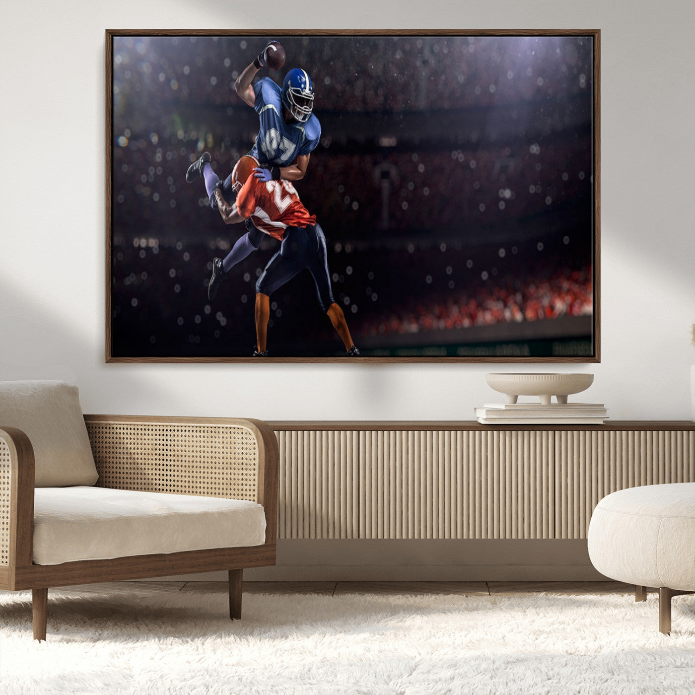 68009-MGV-CV-36X24-American Football Wall Art Canvas Print, Stadium Sport Wall Art Print