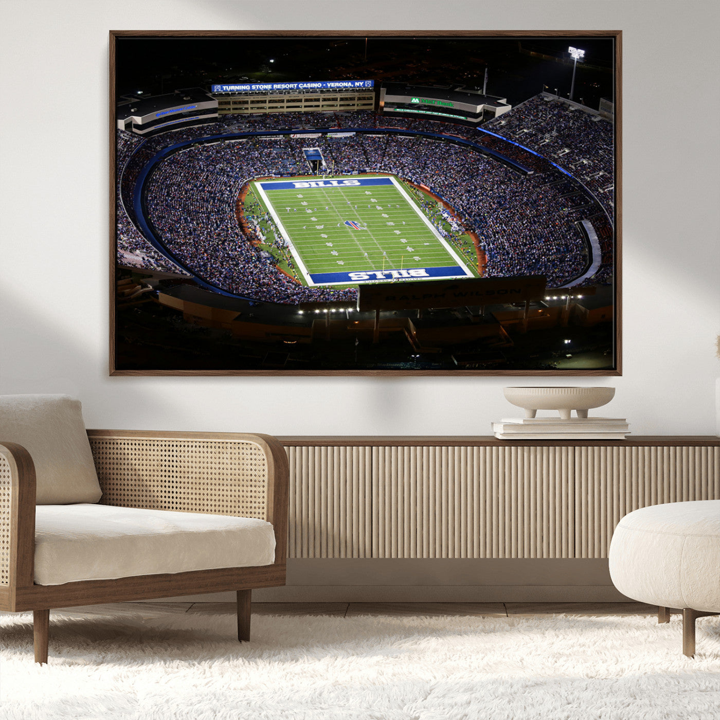 19030-MGV-CV-36X24-Buffalo Bills NFL Football Team Print - Highmark Stadium Wall Art Canvas Print