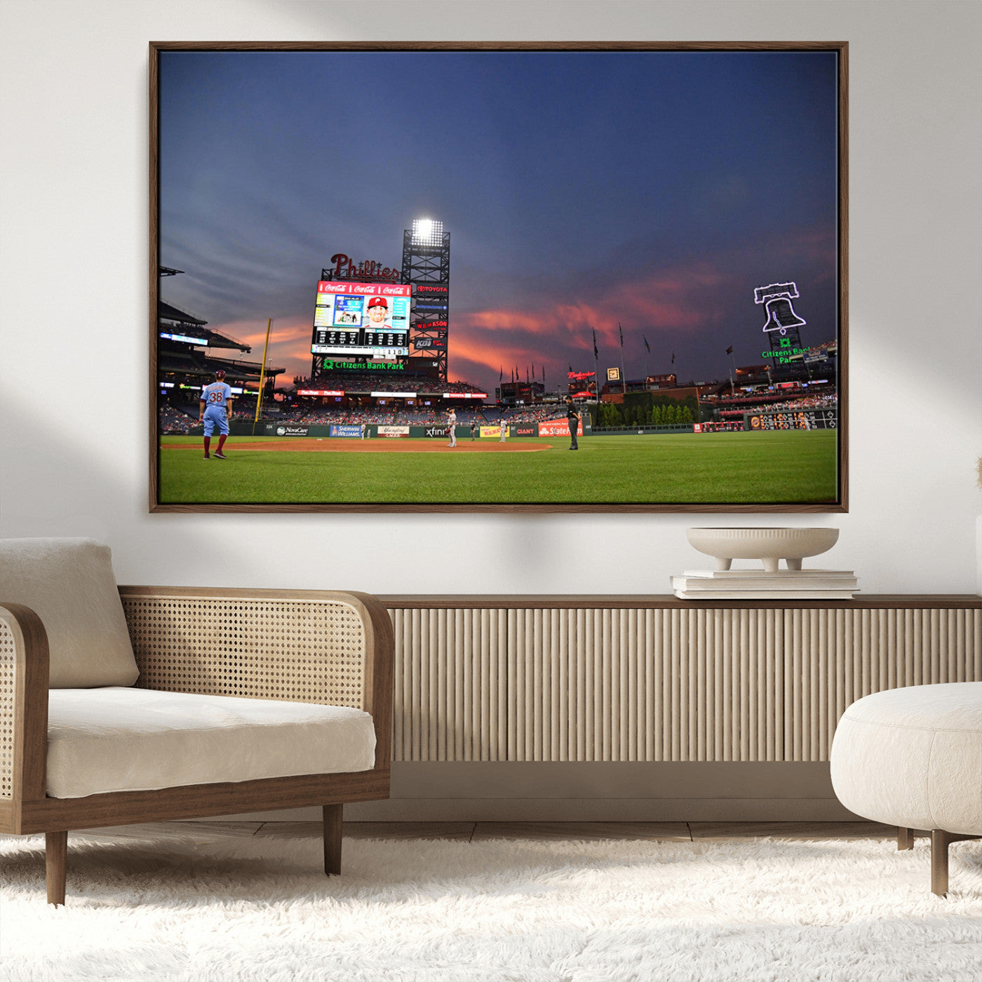22594-MGV-CV-36X24-Philadelphia Phillies Baseball Print - Philadelphia Citizens Bank Park Stadium Wall Art, Phillies