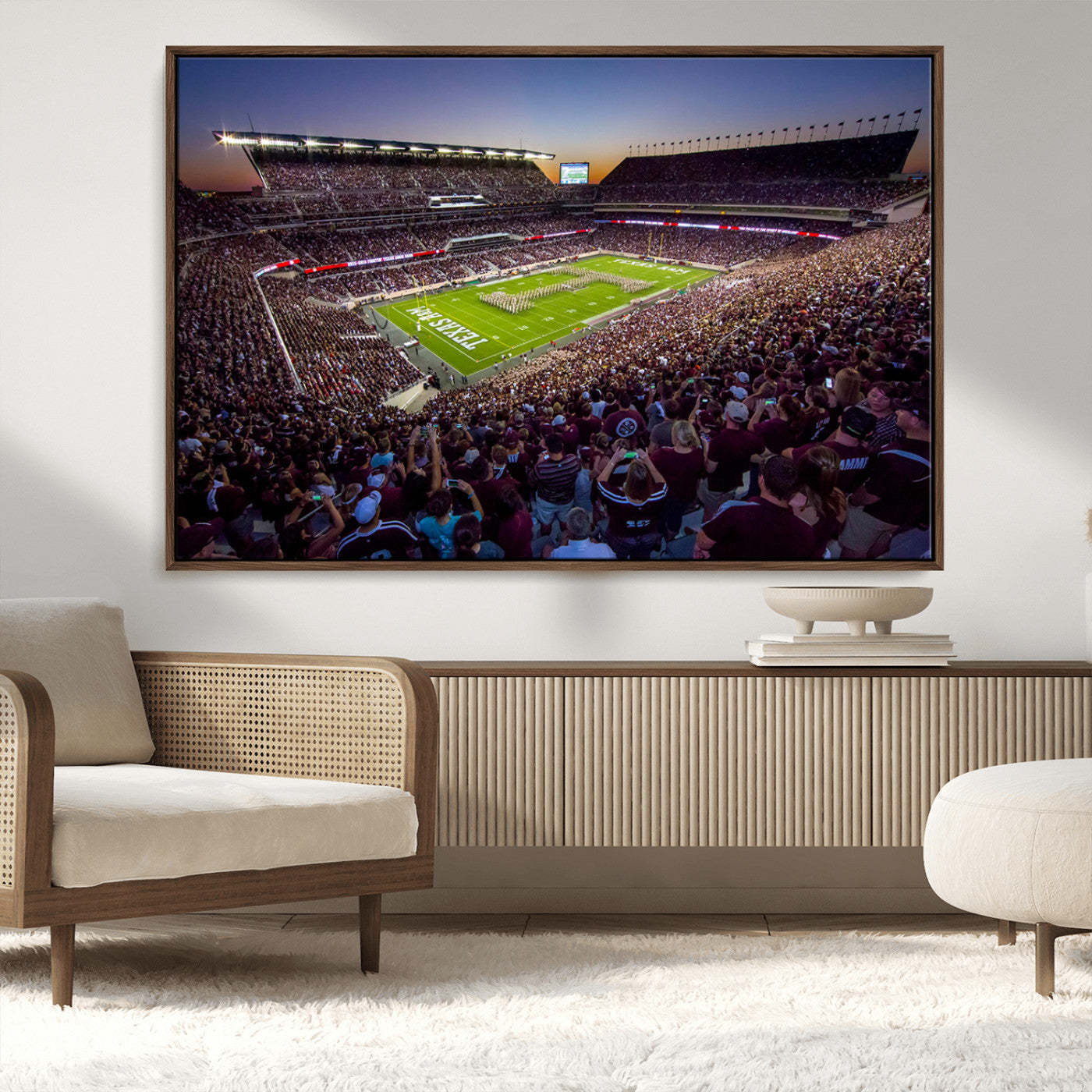 -Texas A&M University Aggies Football Team Print - College Station Kyle Field Stadium Wall Art Canvas