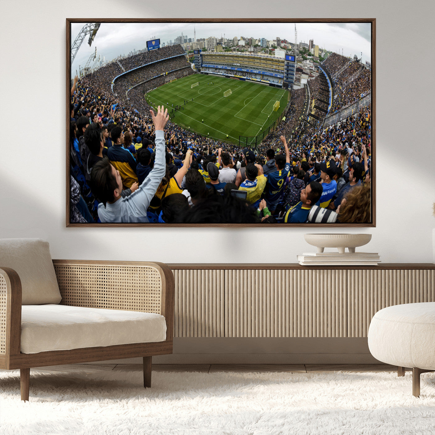 23173-MGV-CV-36X24-Boca Juniors Soccer Team Print - Buenos Aires Bombonera Stadium Wall Art Canvas Print