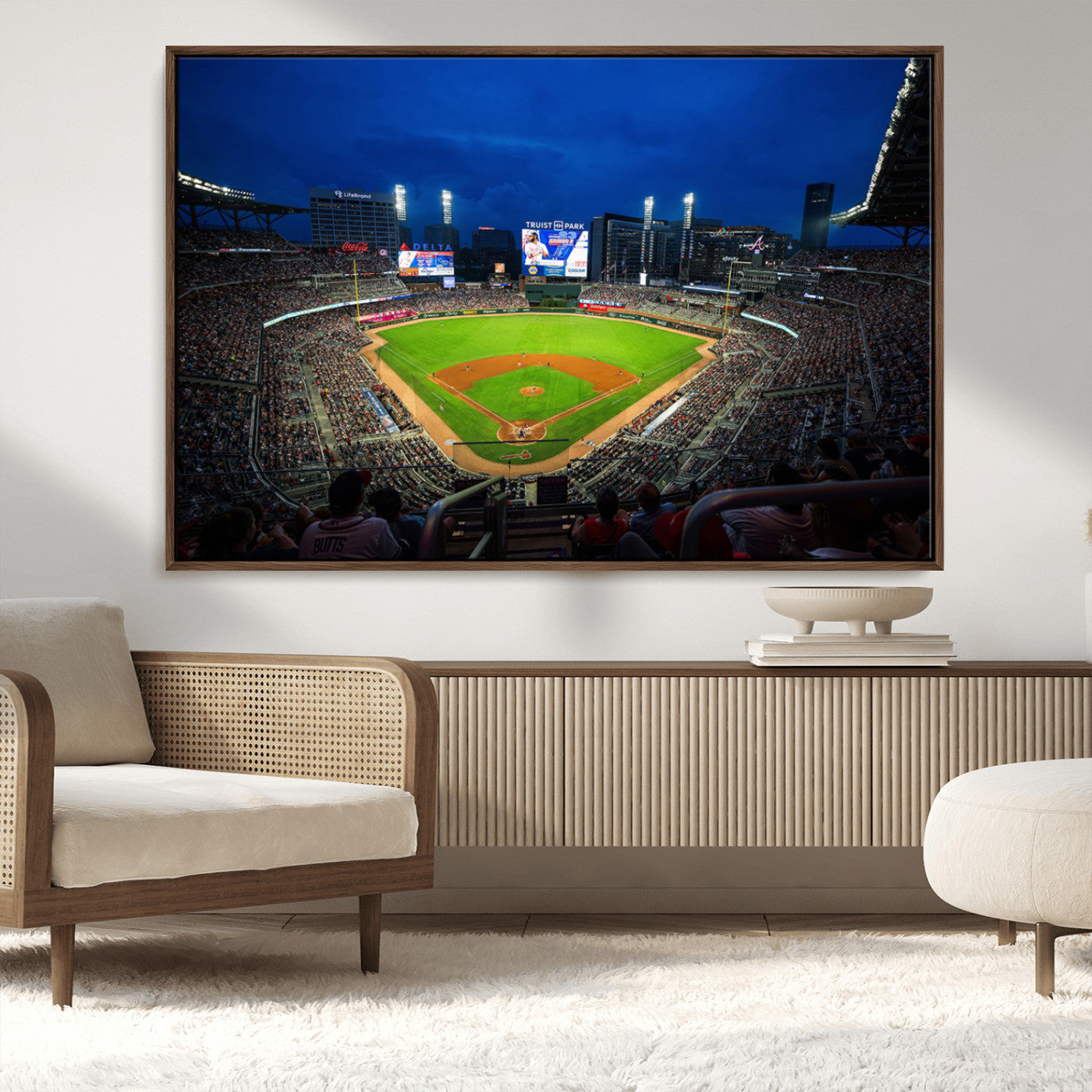 88590-MGV-CV-36X24-Truist Park Night Game Canvas Art - Atlanta Braves Stadium Wall Art Canvas