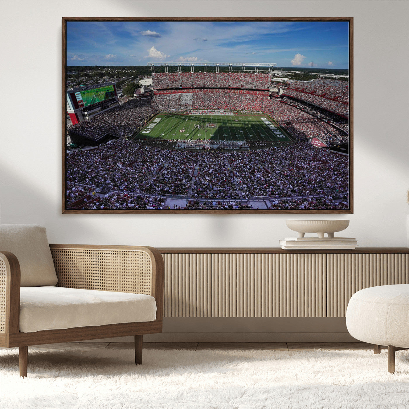 83382-MGV-CV-36X24-South Carolina Gamecocks Football Team Print - Columbia Williams-Brice Stadium Wall Art Canvas Print