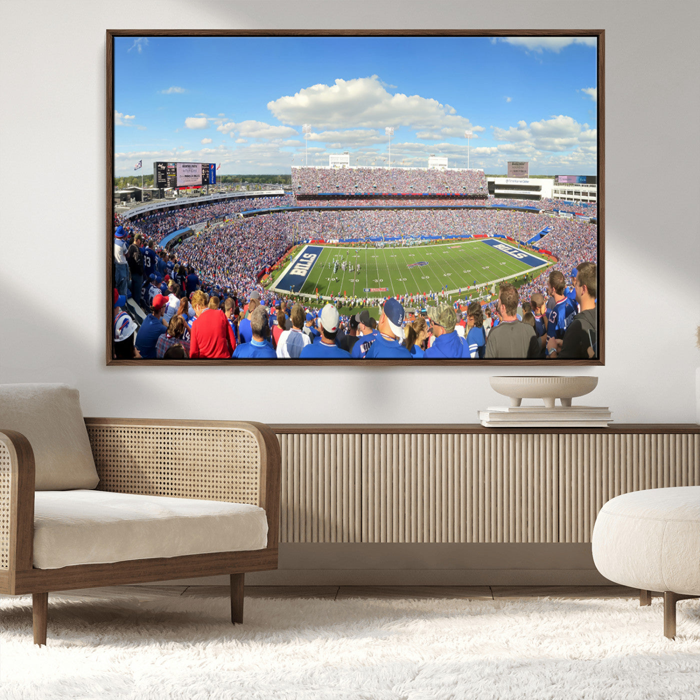 35302-MGV-CV-36X24-Buffalo Bills NFL Football Team Print - Buffalo Highmark Stadium Wall Art Canvas Print