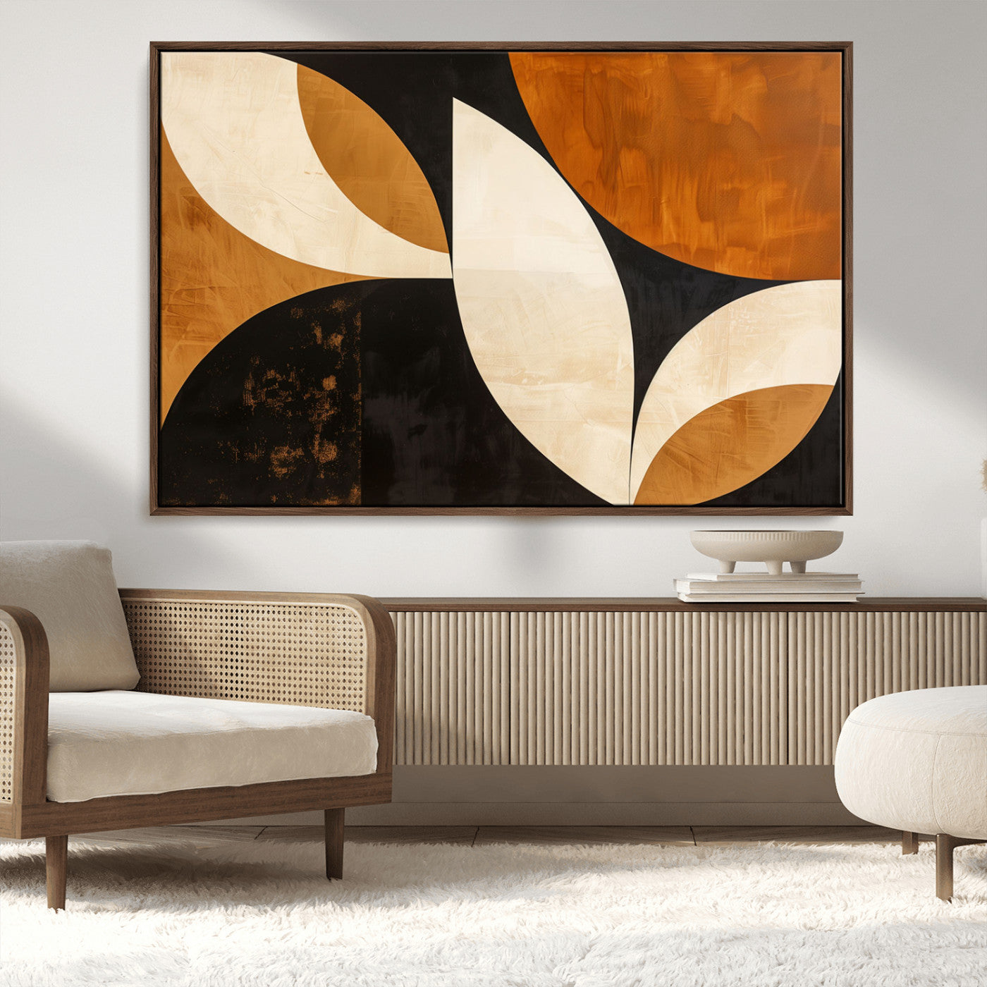 21251-MGV-CV-36X24-Geometric Abstract Wall Art Canvas Print, Mid Century Modern Wall Art Print