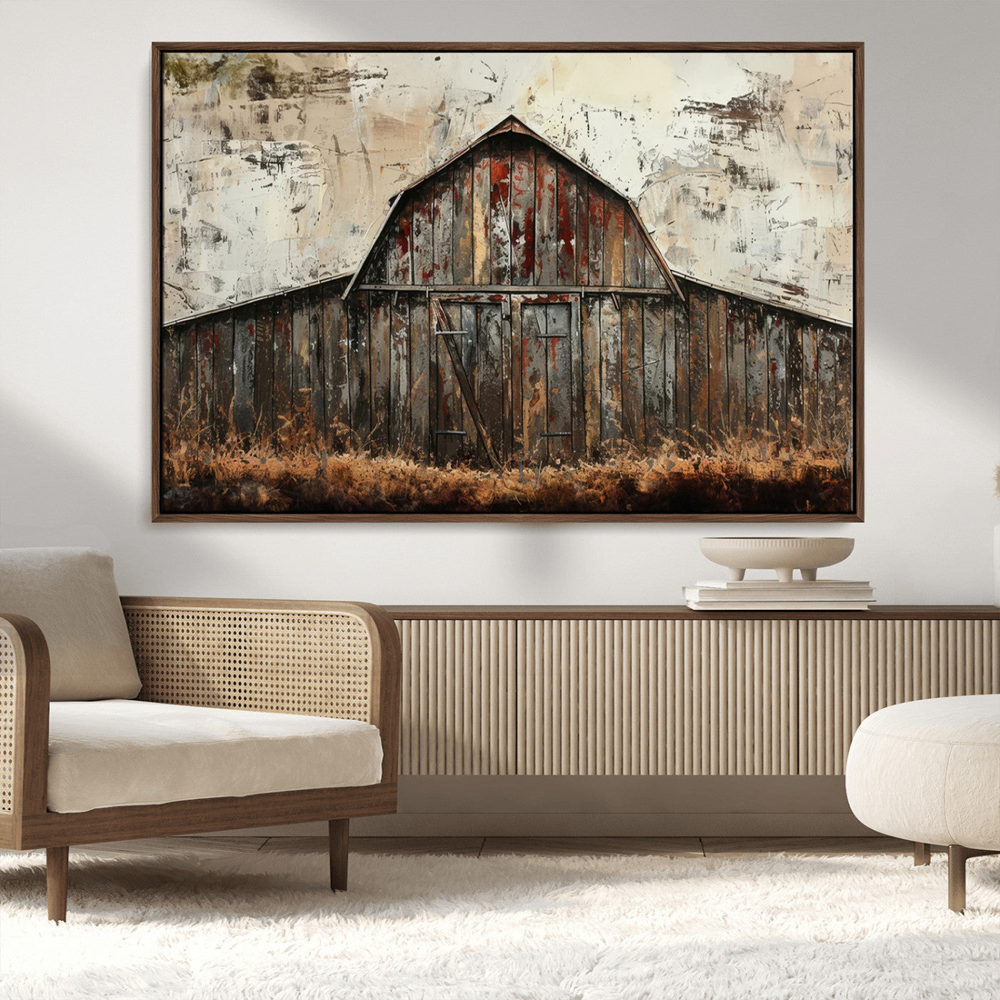 -Rustic Barn Wall Art | Farmhouse Wall Decor Canvas Print | Ready to Hang Barn Decor for Cabin or