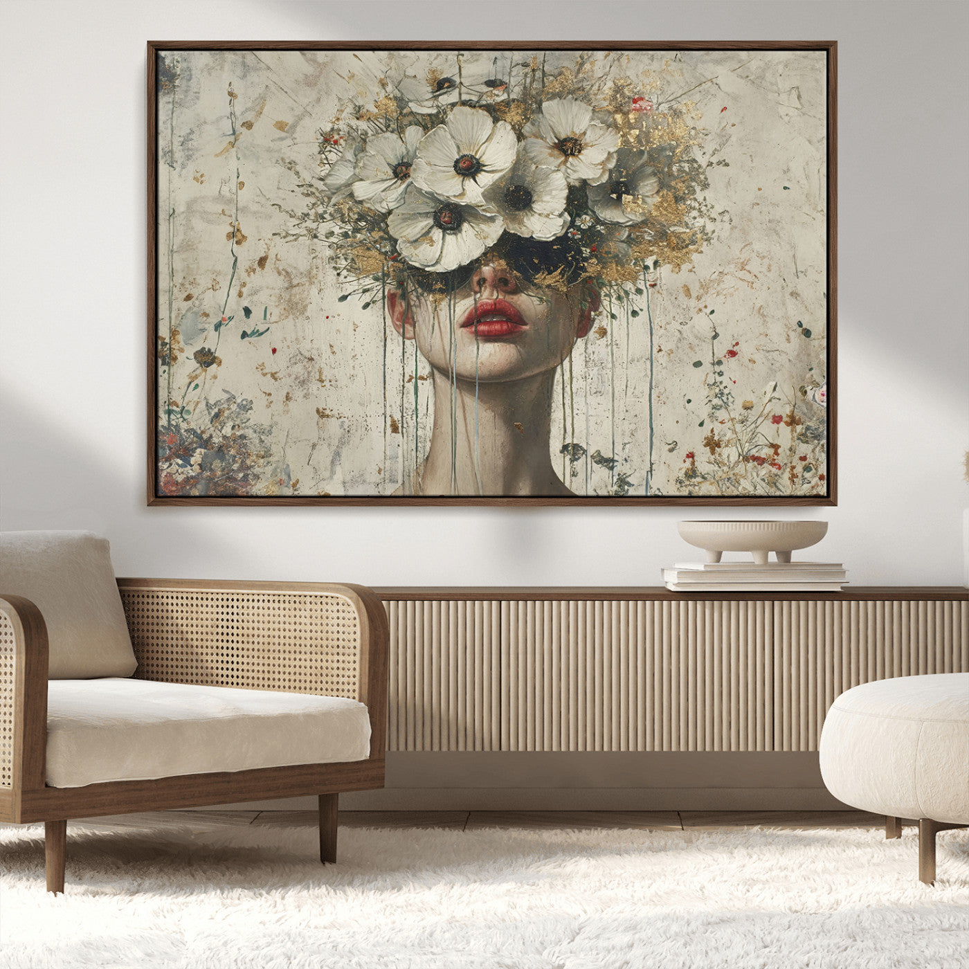 72759-MGV-FC-36X24_Walnut-Abstract Floral Women Patel Wall Art Canvas Print