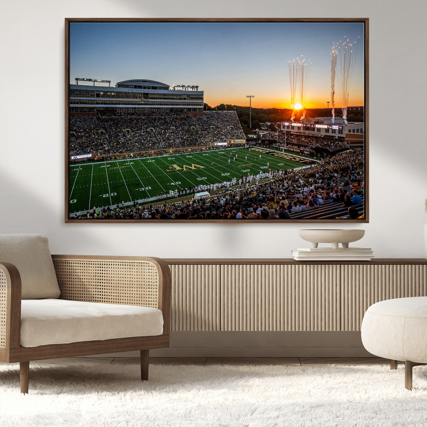 29253-MGV-CV-36X24-Demon Deacons Football Team Print Canvas- Winston-Salem Allegacy Federal Credit Union Stadium Wall
