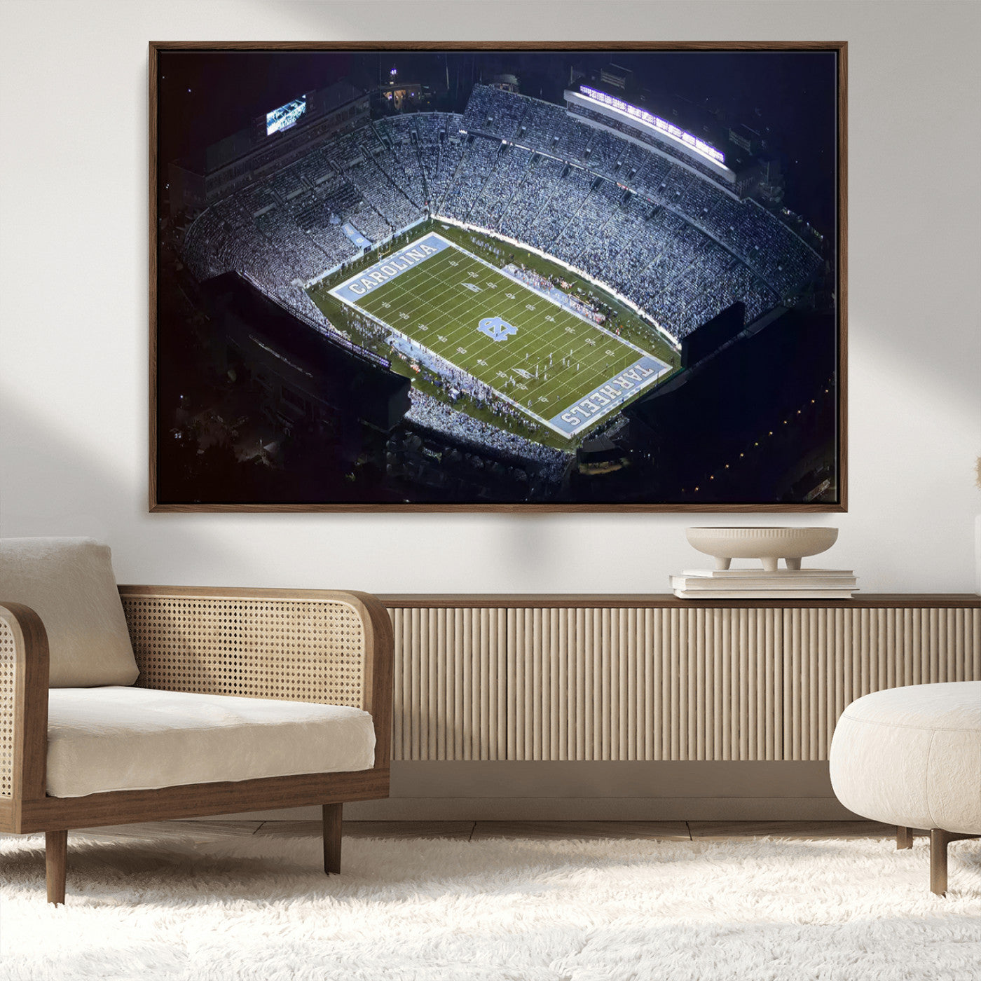 88375-MGV-CV-36X24-University of North Carolina Tar Heels Football Team Print - Chapel Hill Kenan Memorial Stadium