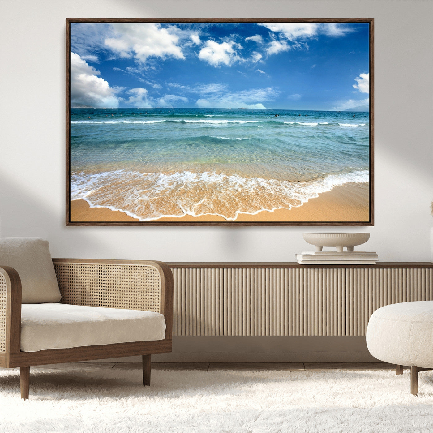 -Sea View From the Beach Canvas Print
