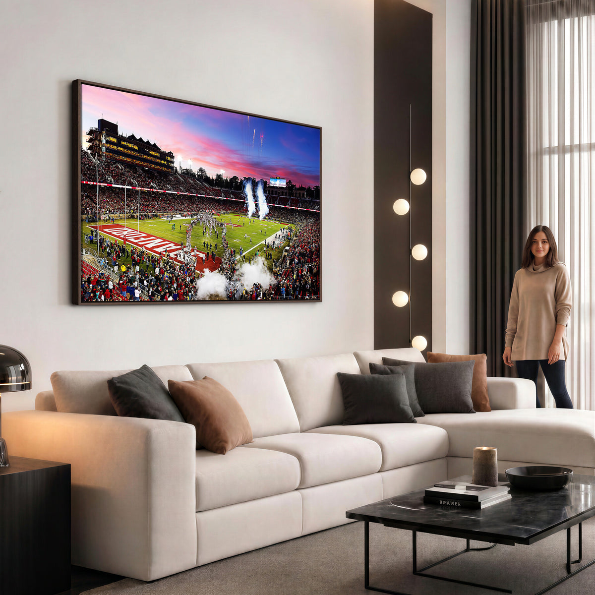 25557-PAN-FL-20X10 - Stanford University Cardinal Football Team Print - Stanford Stadium Wall Art Canvas Print