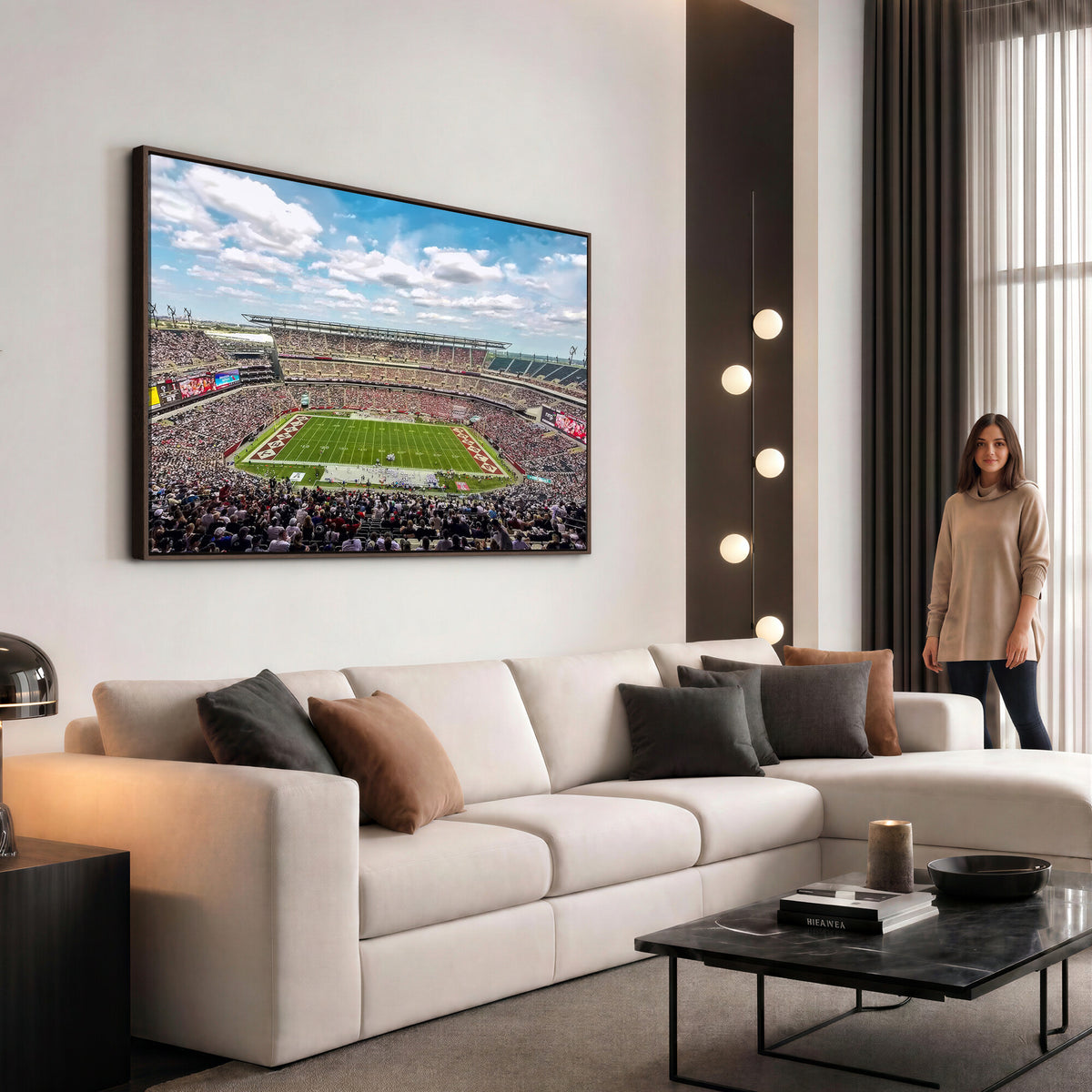 29243-PAN-FL-20X10 - The Temple University Owls Athletics Team Print - Philadelphia Lincoln Financial Field Stadium Wall