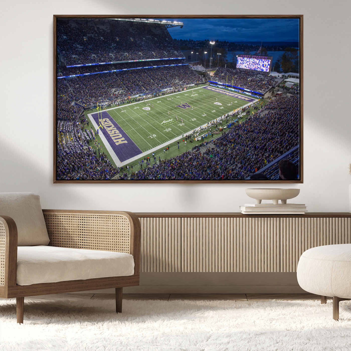-The University of Washington Huskies Football Team Print - Seattle Husky Stadium Wall Art Canvas