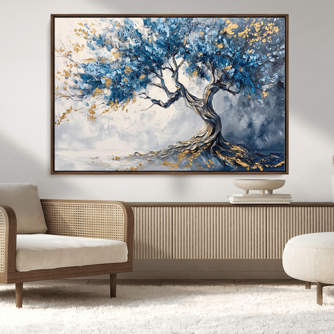 10259-MGV-FC-36X24_Walnut-Abstract Tree Painting Canvas Wall Art | Tree of Life Painting Wall Art Canvas Print