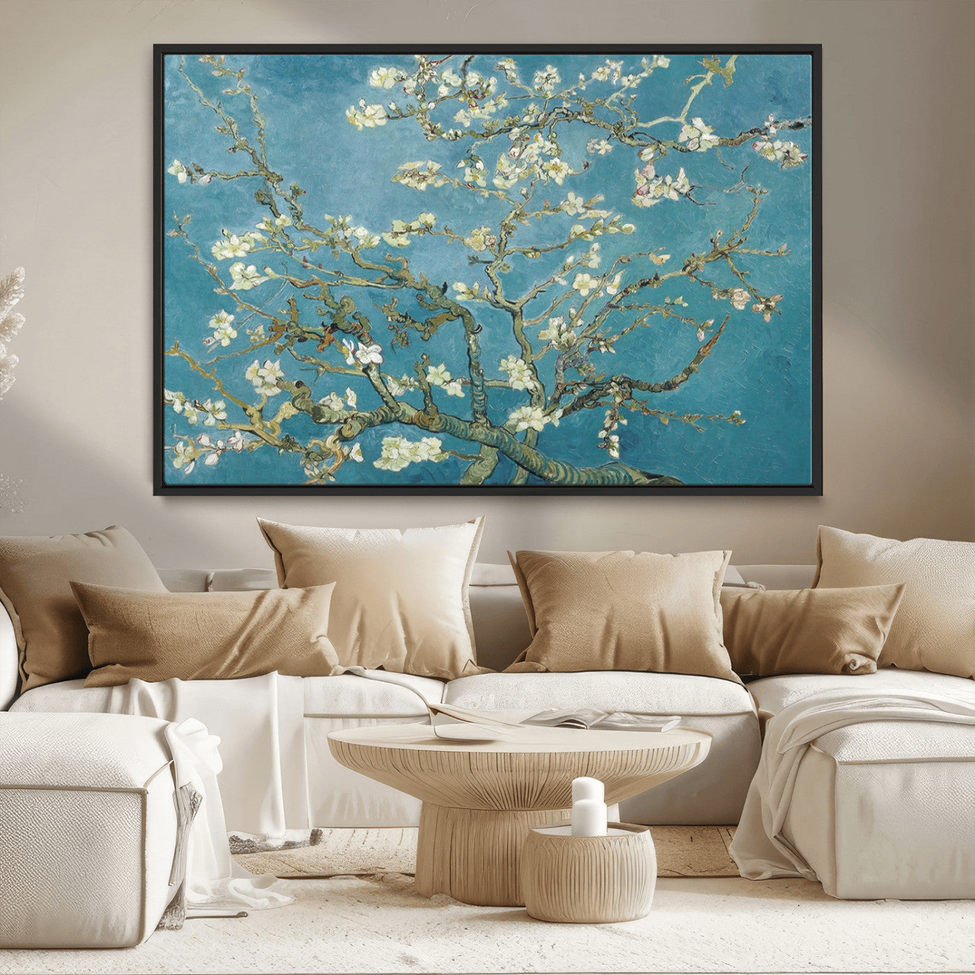 65607-MGV-CV-36X24-Vincent Van Gogh's Almond Blossom Abstract Wall Art Canvas, Van Gogh Almond Blossom Canvas Print
