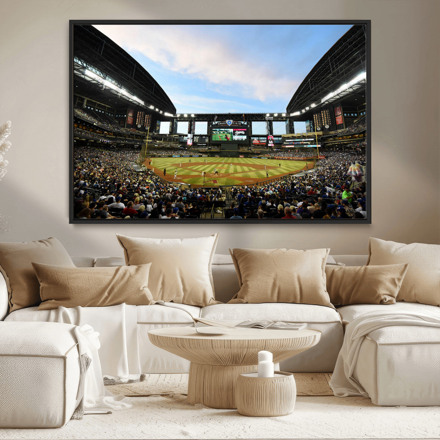 92672-MGV-CV-36X24-Arizona Diamondbacks Team Print - Phoenix Chase Field Stadium Wall Art Canvas Print