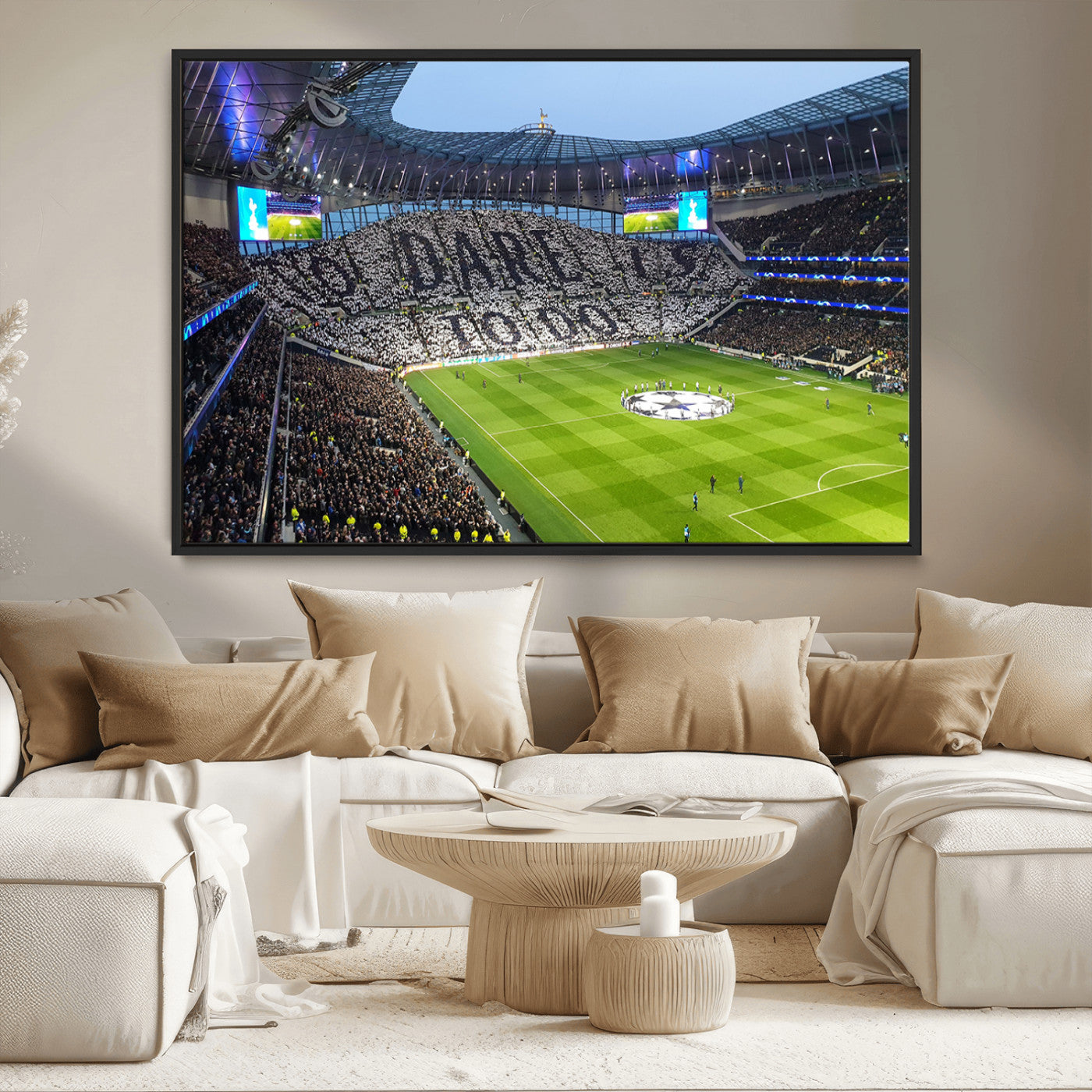 -Tottenham Hotspur Stadium Canvas Print, Match Day Triple Canvas Wall Art - Premier League Football