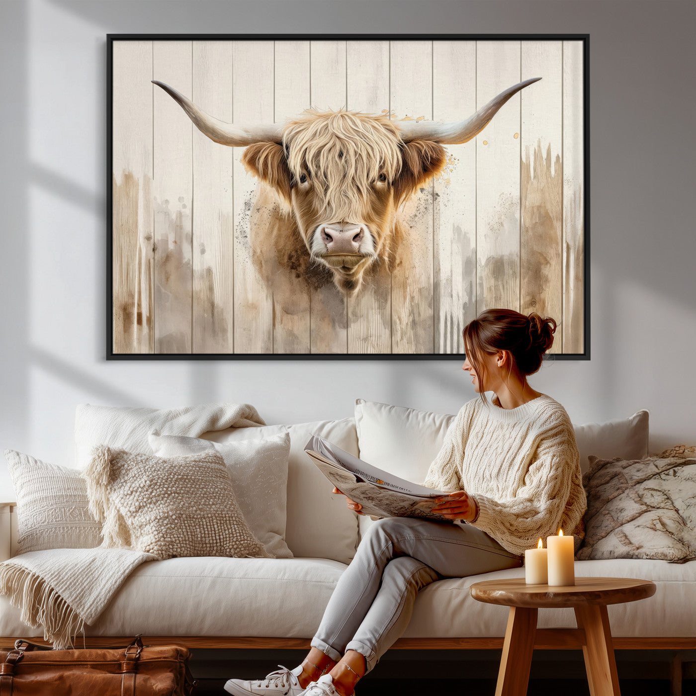 83059-MGV-CV-36X24 - Vibrant Autumn Landscape Canvas Wall Art - Fall Foliage and Mountain View Print for Home, Farmhouse, and Cozy Cabin Decor, Ready to Hang