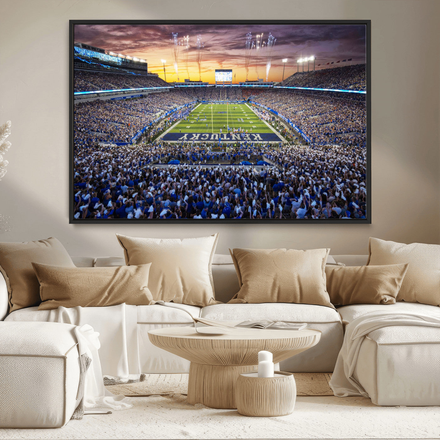 78524-MGV-CV-36X24-Kroger Field Wall Art Print - Kentucky Stadium Wall Art Print - Sunset Football Stadium Wall Decor -