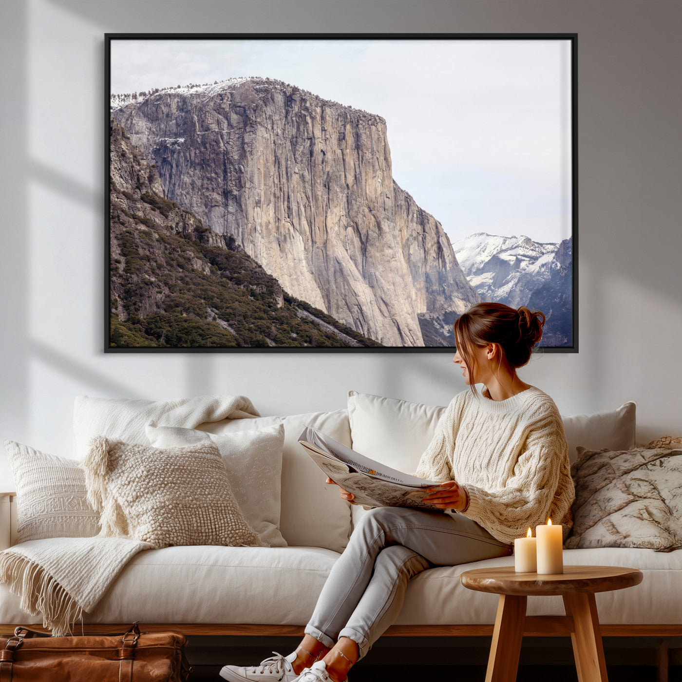 74506434-MGV-CV-36X24 - El Capitan Yosemite Mountain Wall Art – Yosemite Cliff Canvas Print, Rugged Terrain and Timeless Wilderness Decor for Office, Living Room or Cabin