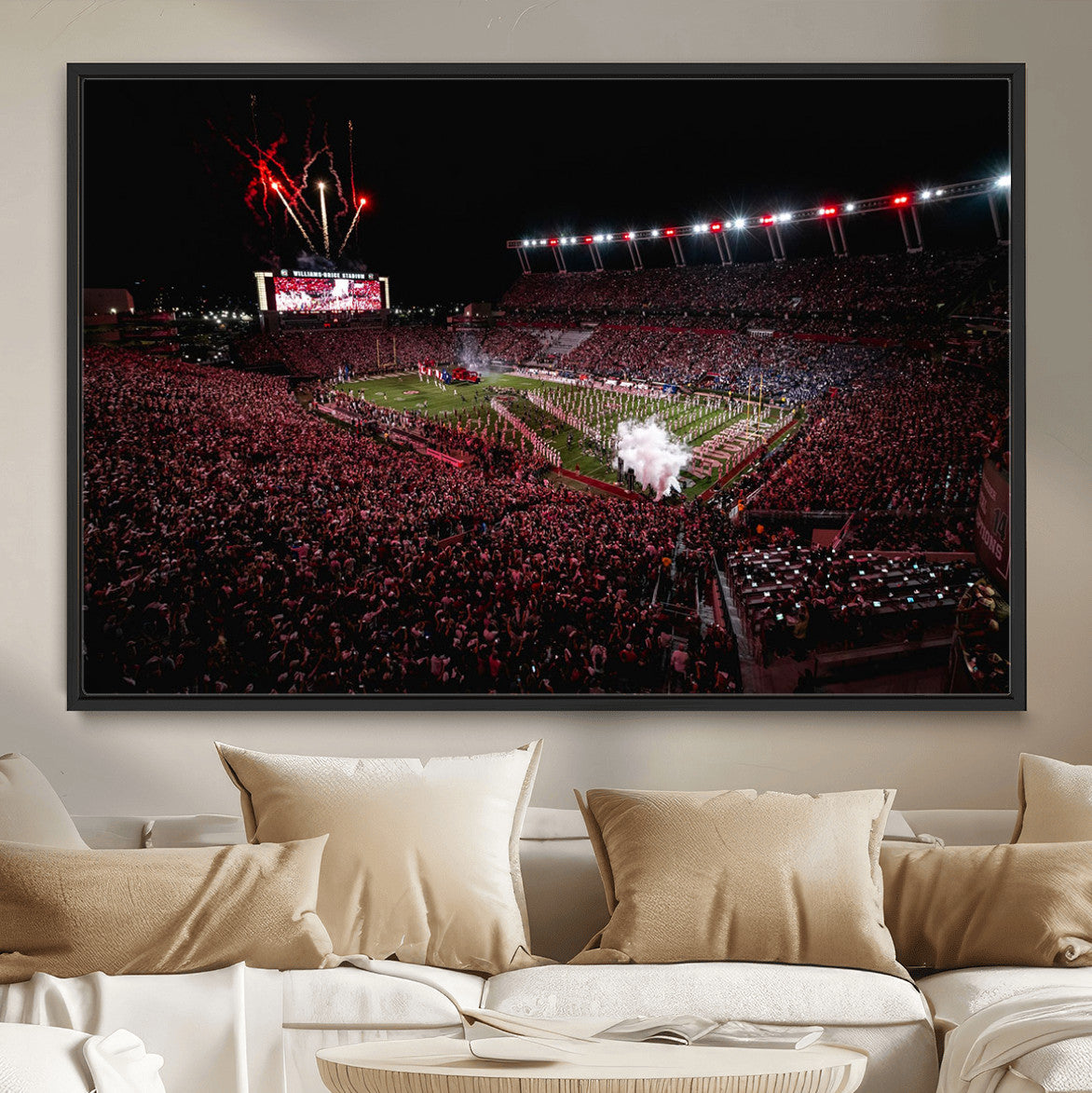 60690191-MGV-FC-36X24 - William Brice Stadium Wall Art Print – Baseball Game Room Artwork Print for Basement Dorm, Home, Office