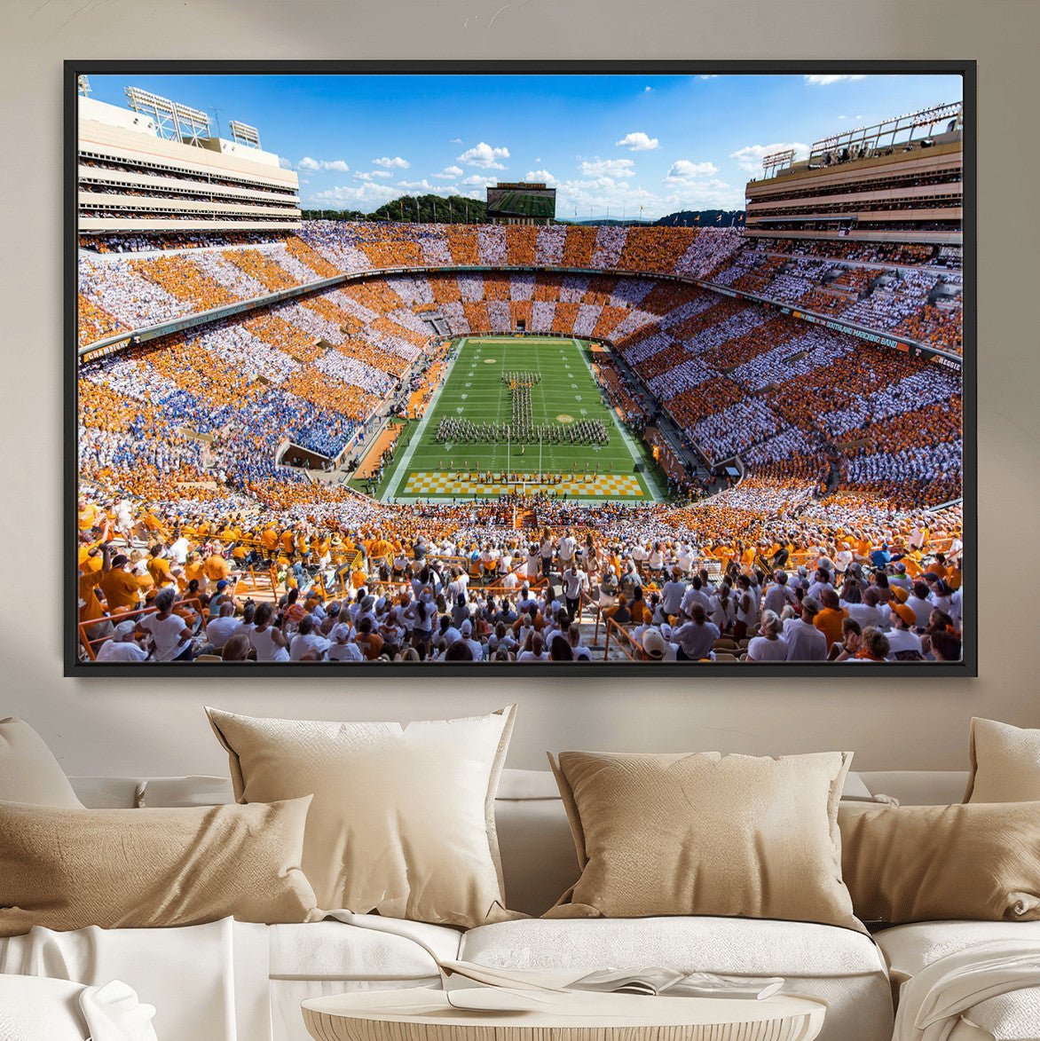 77097951-MGV-FC-36X24 - Tennessee Neyland Stadium Wall Art, Sports Arena Canvas Print, Panoramic Stadium Canvas Artwork for Home, Office