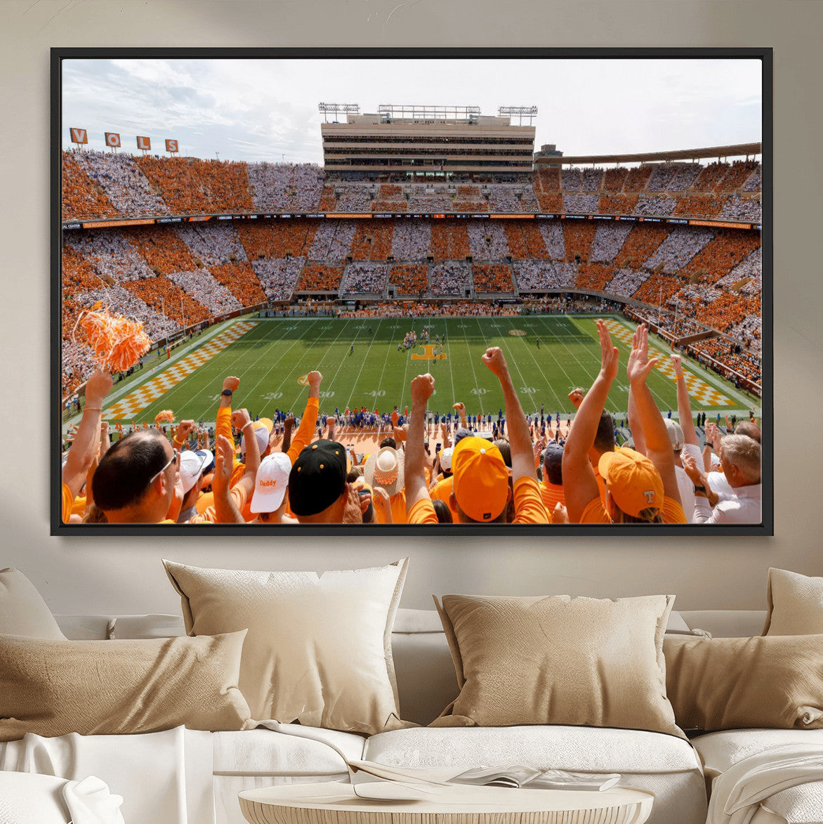 76011417-MGV-FC-36X24 - Tennessee Neyland Stadium Wall Art, Sports Arena Canvas Print, Panoramic Stadium Artwork for Home, Office