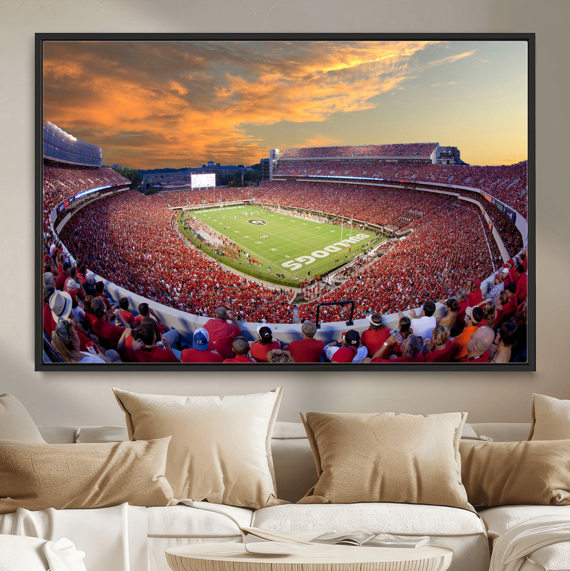73680988-MGV-FC-36X24 - Dooley Stadium Wall Art, Sports Arena Canvas Print, Dooley Field Sanford Stadium Artwork for Home, Office