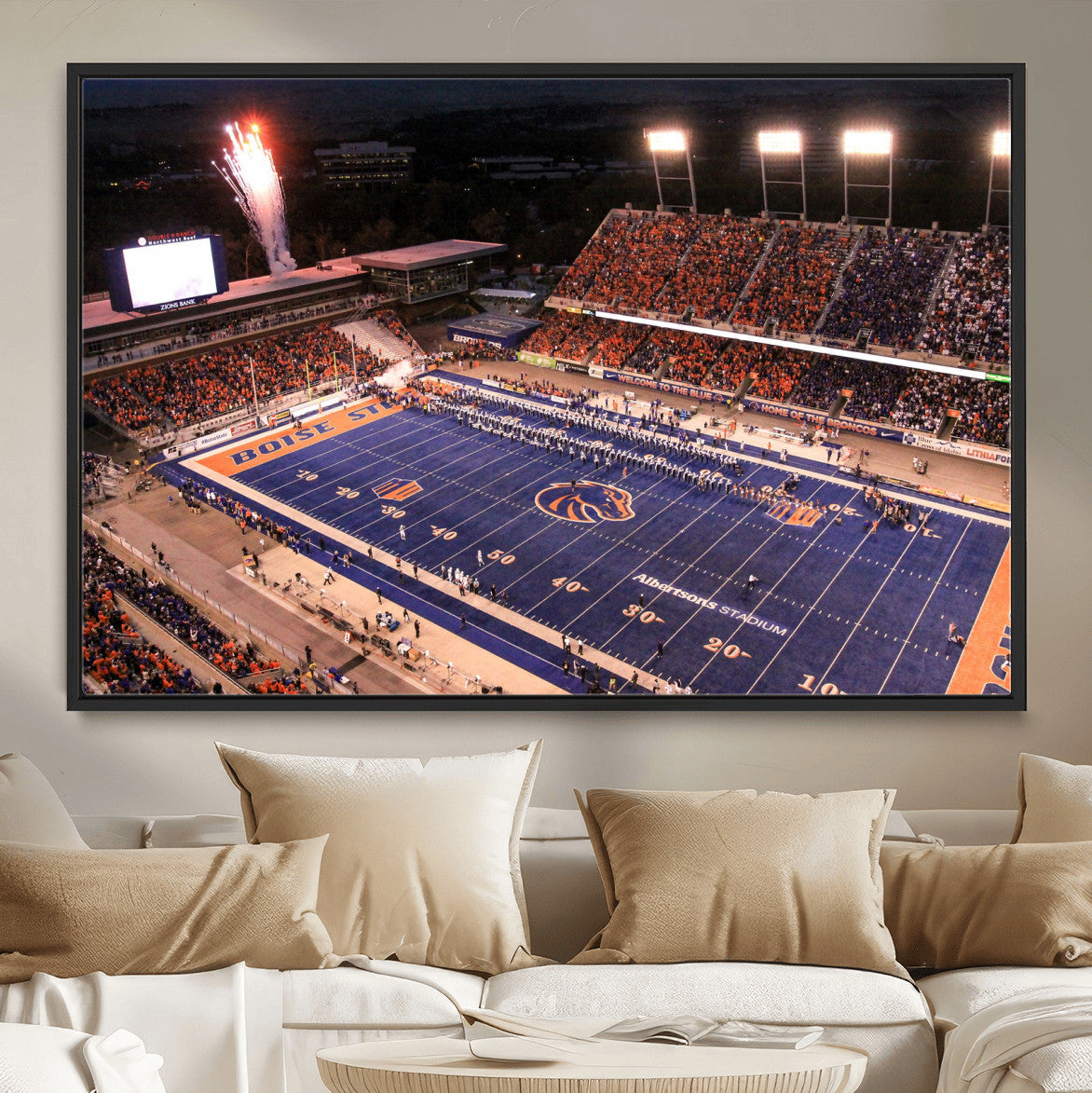 BS1001S-MGV-FC-36X24 - Boise State Broncos Albertsons Stadium Wall Art Canvas Print