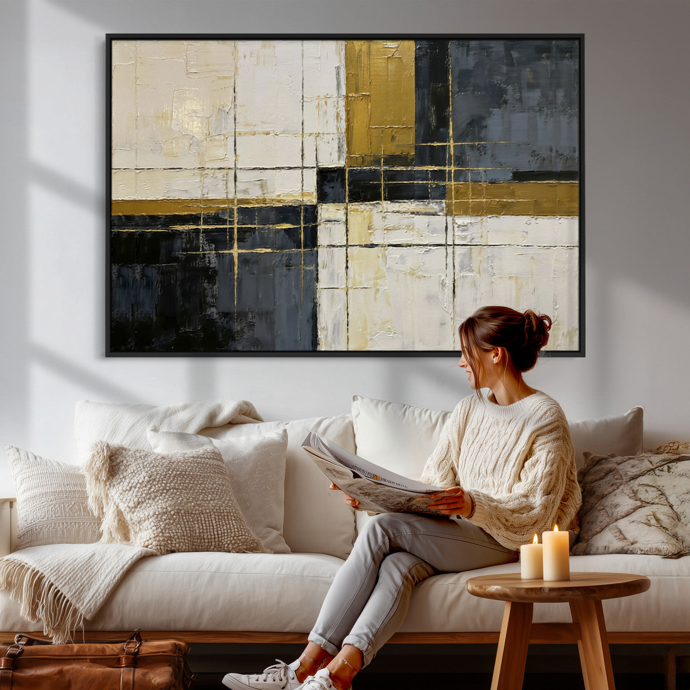 86412570-MGV-CV-36X24 - Geometric Abstract Wall Art Canvas Print