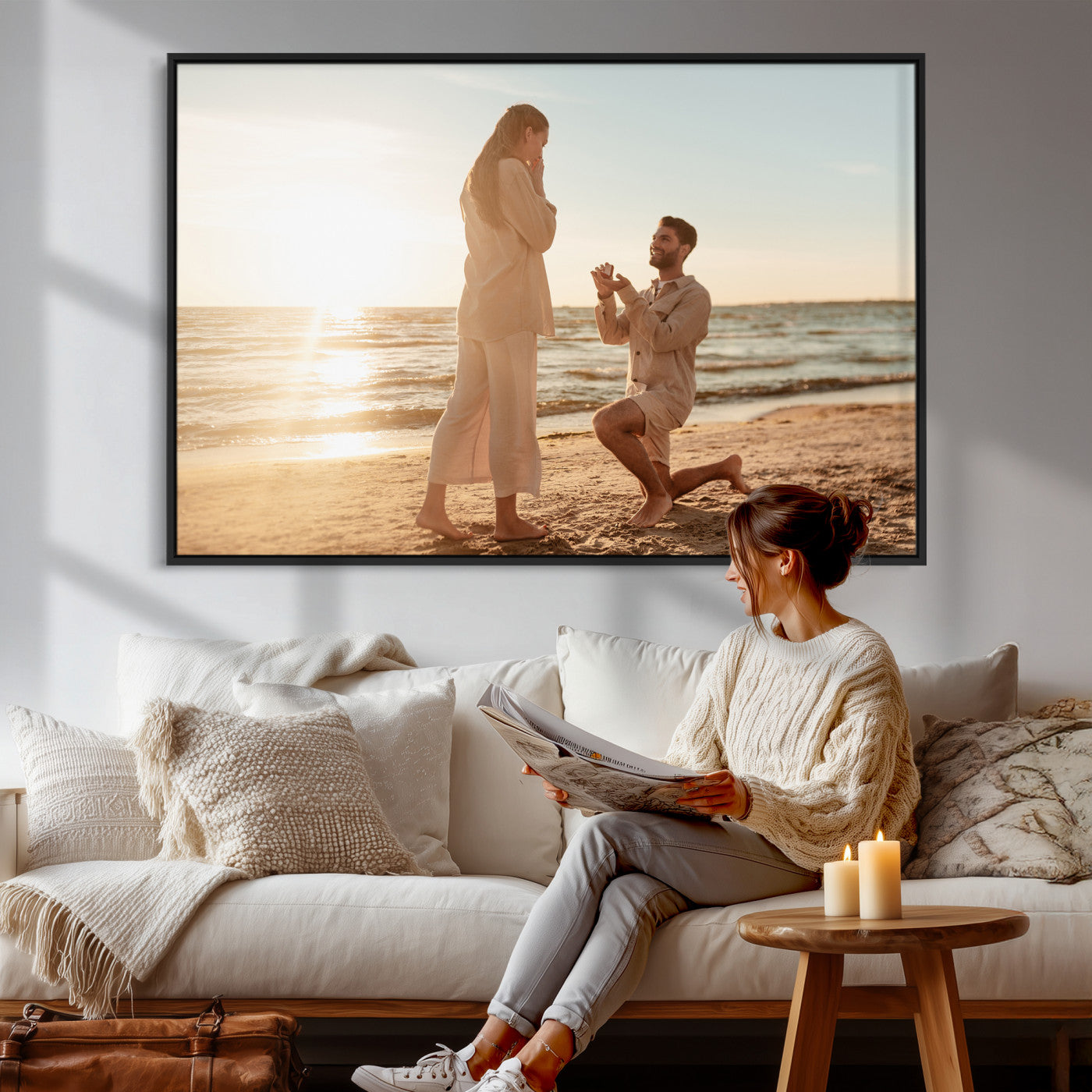 91913900-MGV-CV-36X24 - Custom Photo with Framed Canvas Wall Art Canvas Print Personalized Picture Print Framed Wall Art Digitally Printed Photo