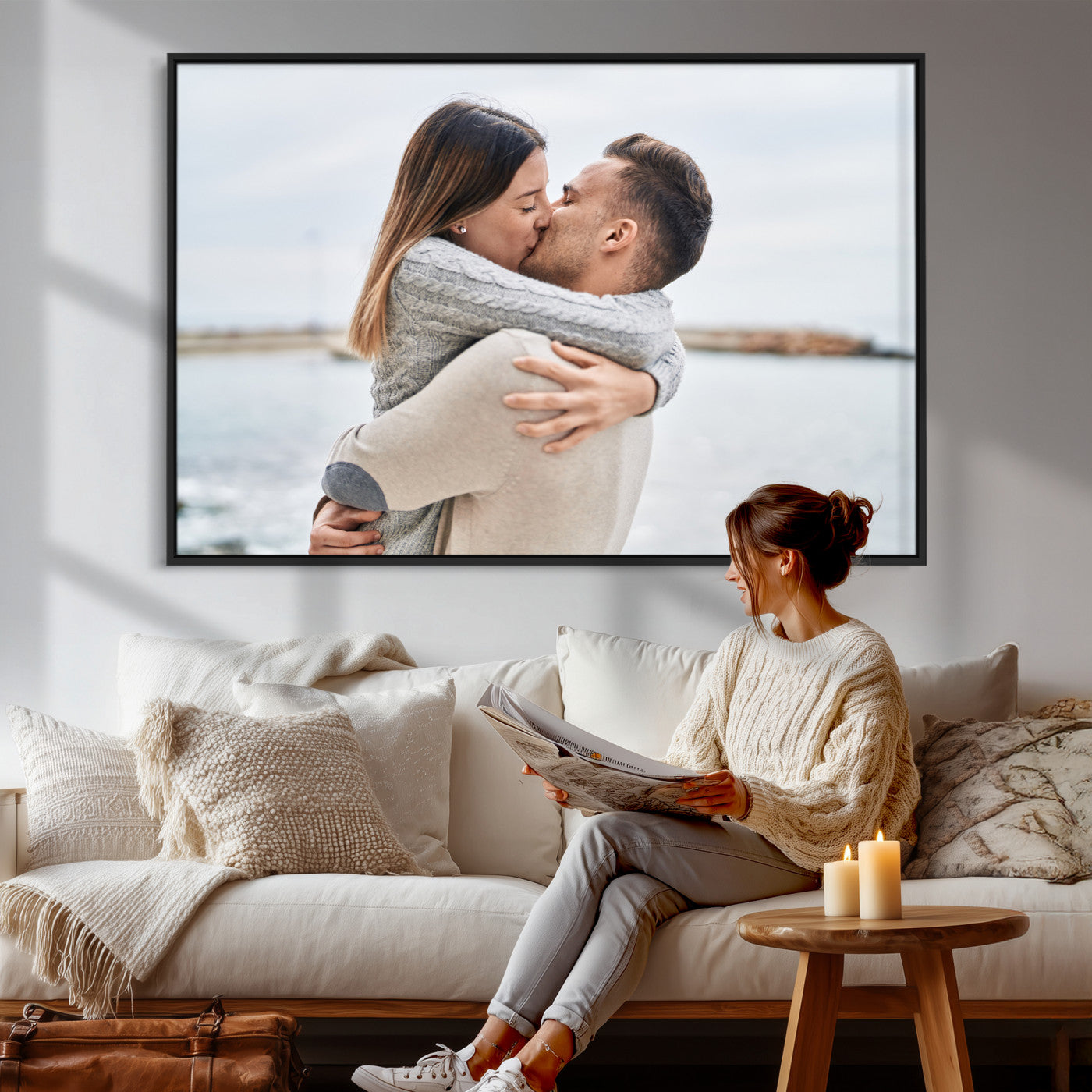 28984291-MGV-CV-36X24 - Custom Photo with Framed Canvas Wall Art Canvas Print Personalized Picture Print Framed Wall Art Digitally Printed Photo