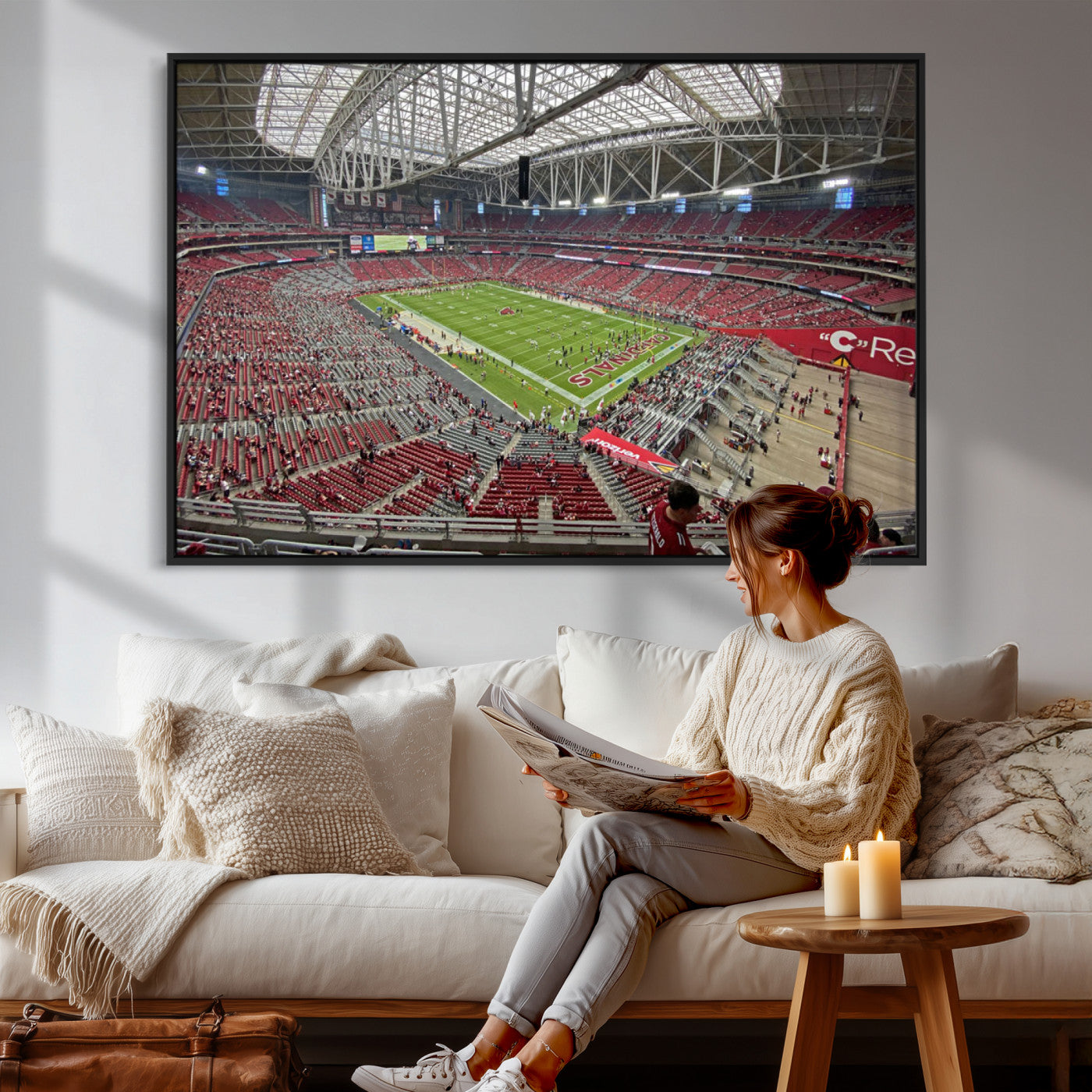 30579717-MGV-CV-36X24 - State Farm Stadium Canvas Wall Art, Arizona Cardinals Football Stadium Print, Glendale NFL Arena Panorama Artwork